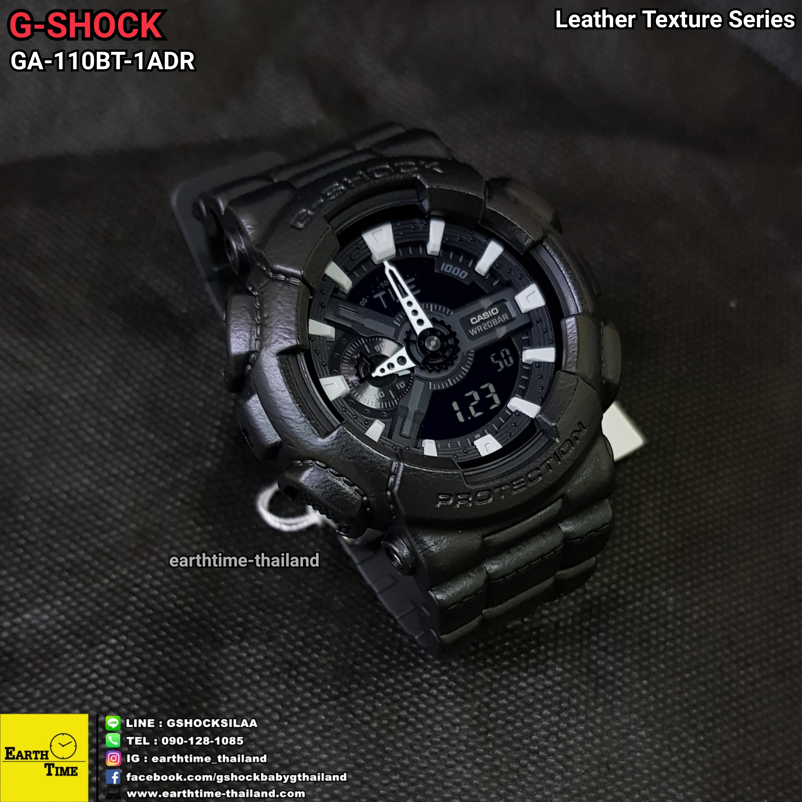 G-Shock Leather Texture Series ของใหม่แท้100% รับประกัน 1 ปี รุ่น GA-110BT-1A