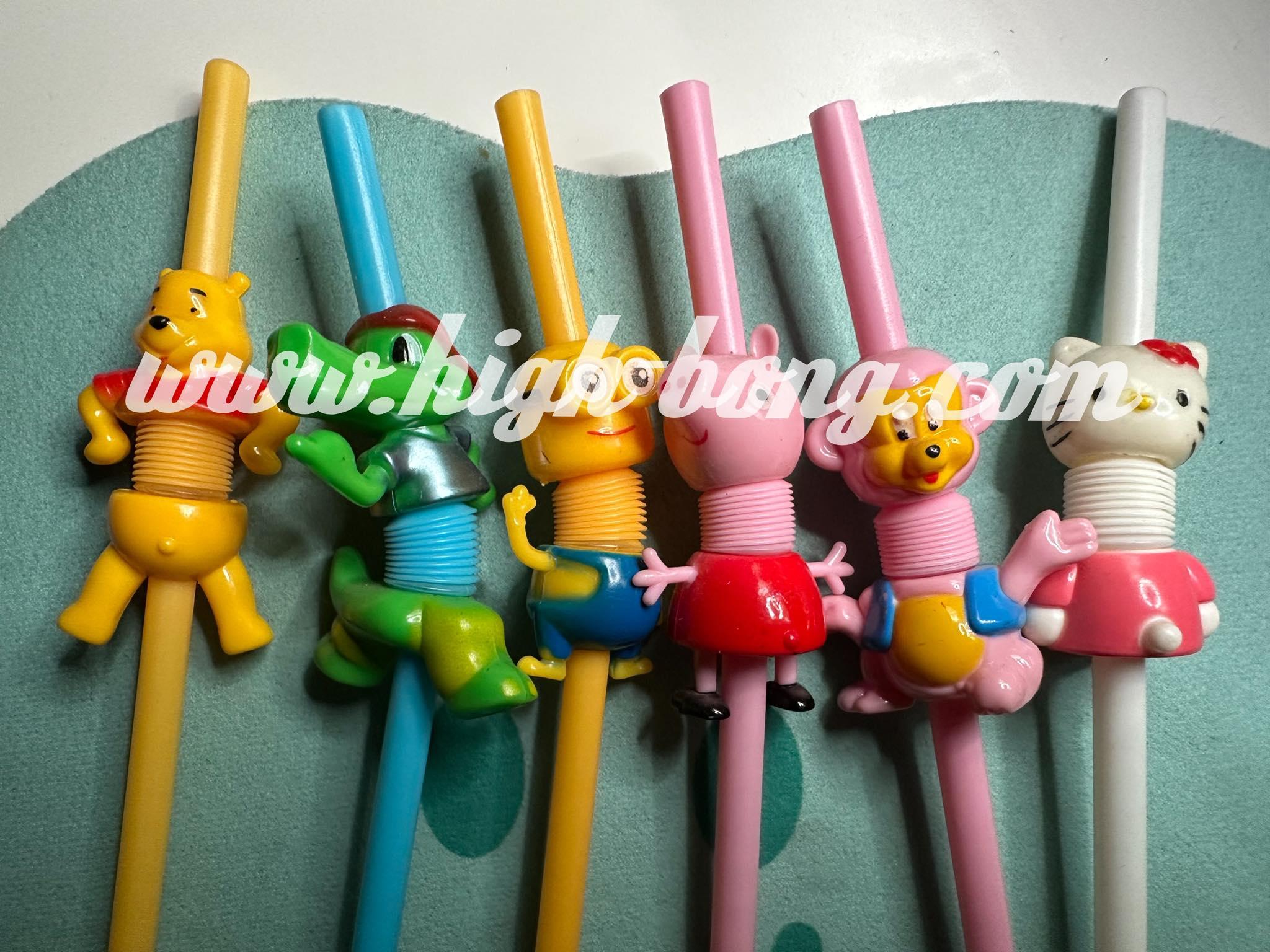 หลอดยืดหยุ่นหักงอได้ลายการ์ตูน(22 cm.)