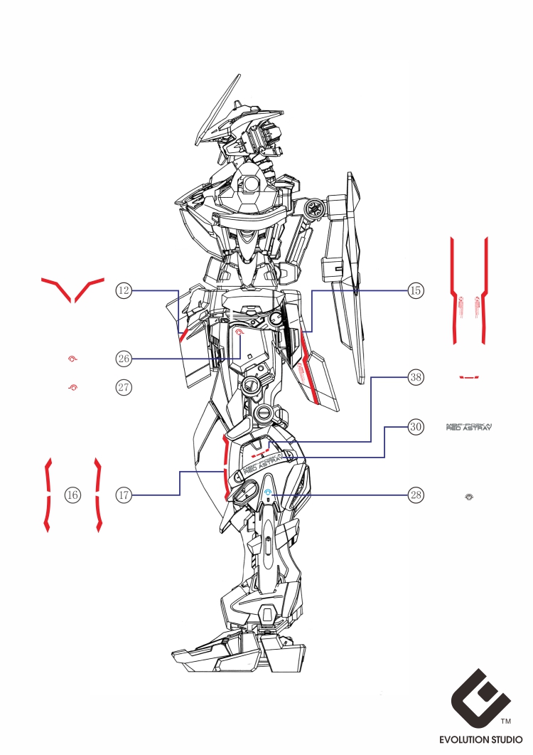 046 Water Decal MG1/100 Astray Red Frame ลายดอกซากุระ ยี่ห่อ S.I.M.P. Model Decal
