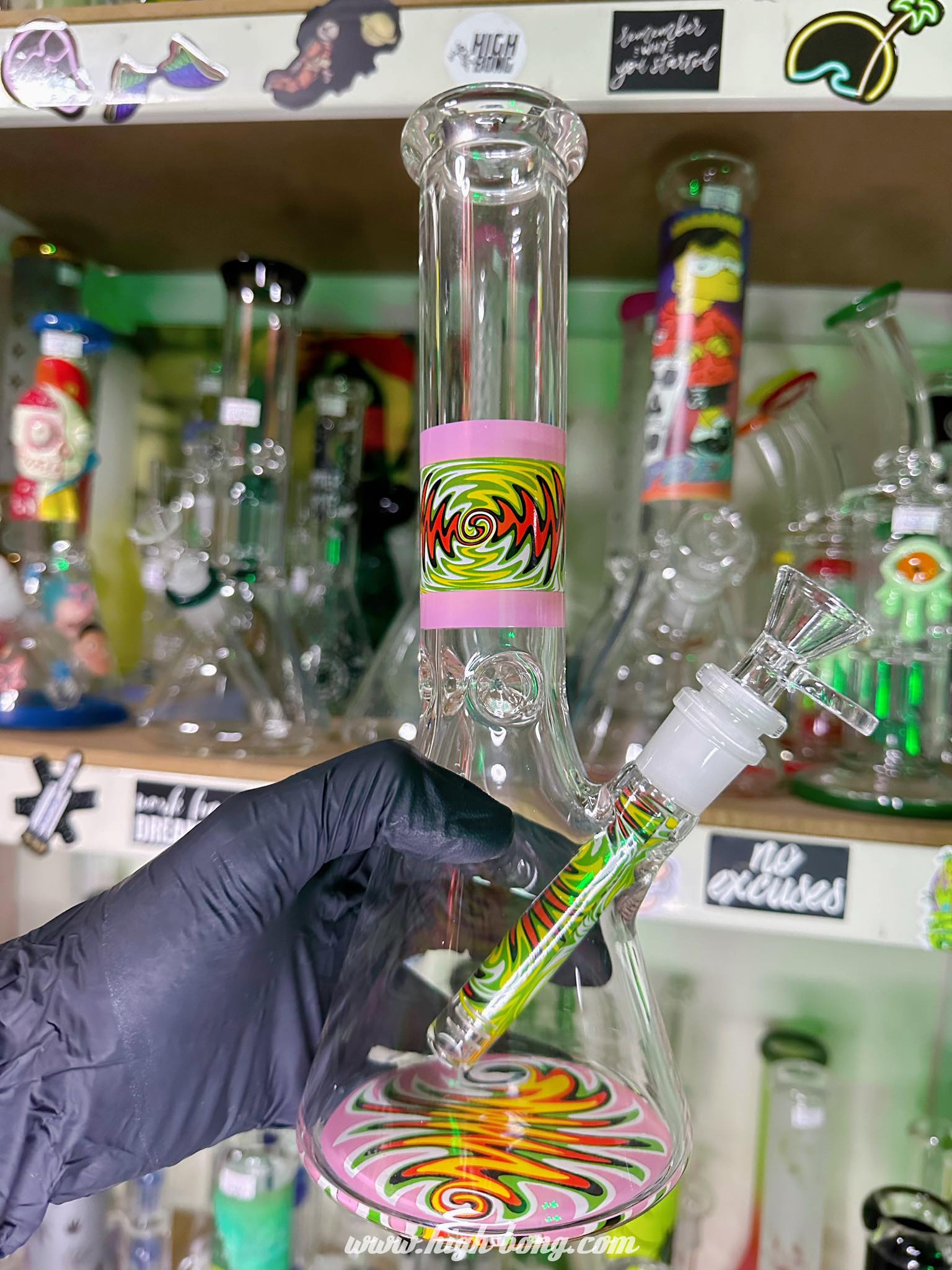 Colors Line Beaker Bong (26.5cm.)(Pink)