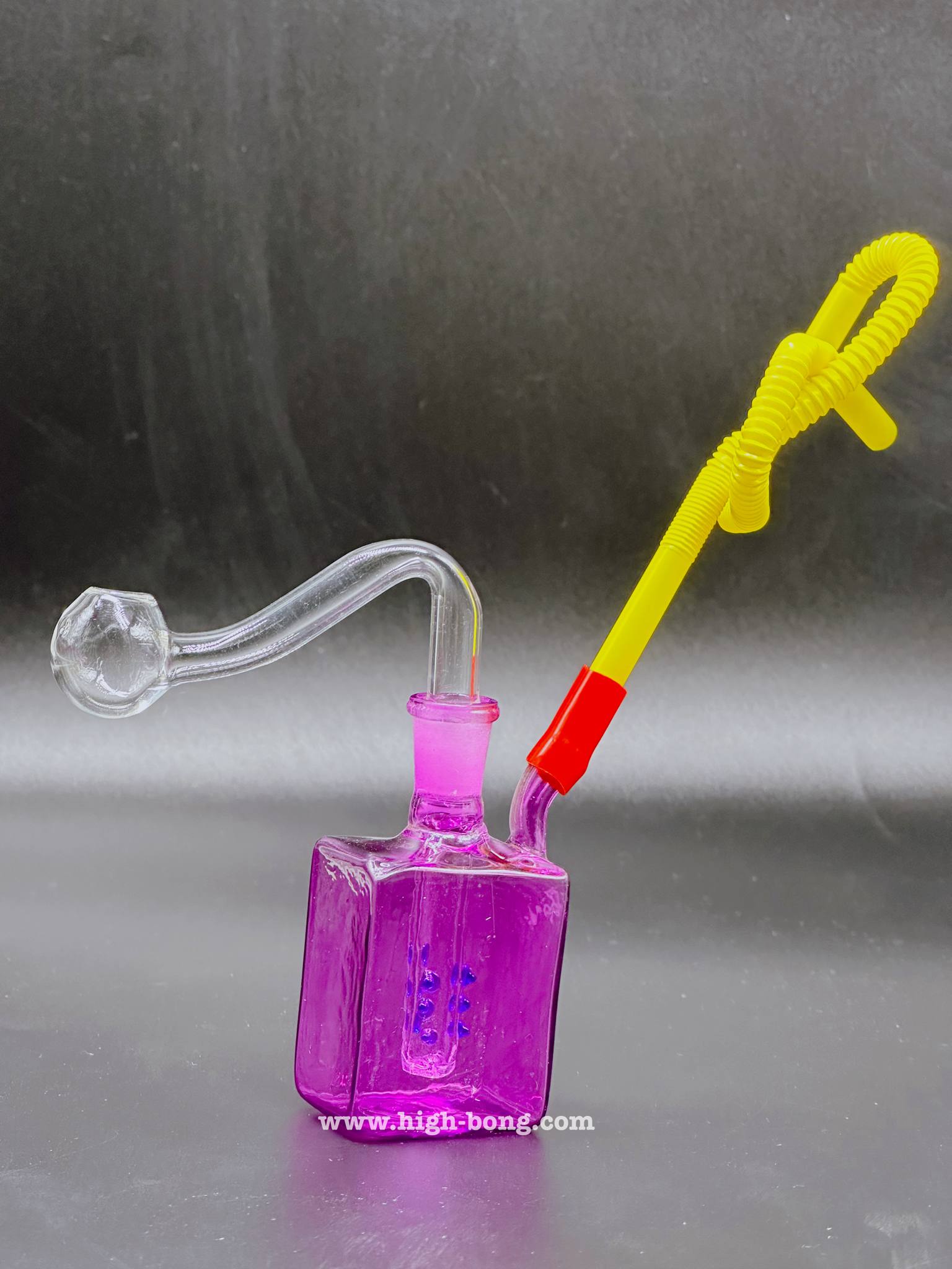Colorful Glass Bong (6 cm.)(Purple)