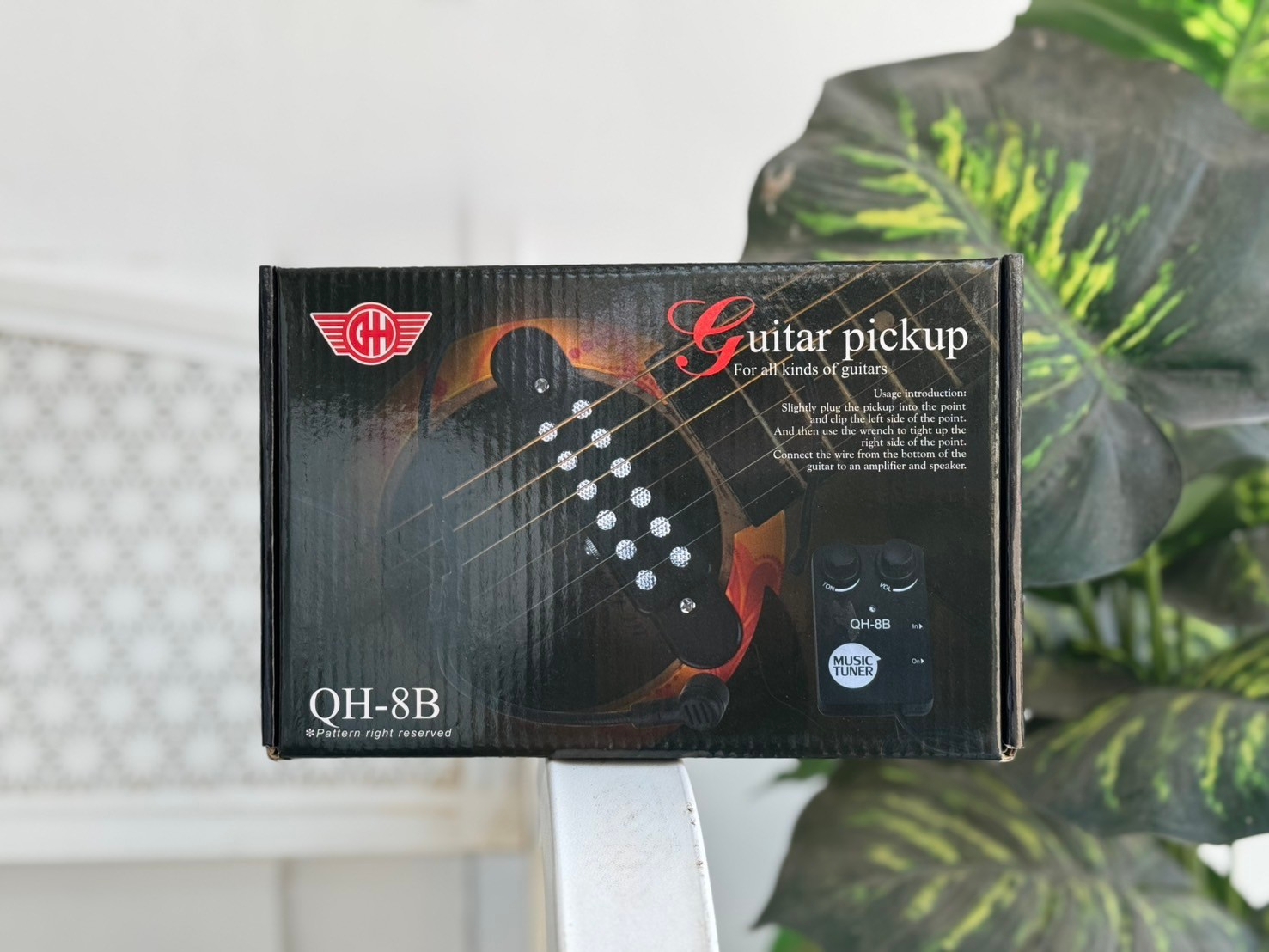 Music Tuner ปิ๊กอัพกีตาร์โปร่ง (Pick Guitar) รุ่น QH-8B สำหรับกีตาร์ 38" 39" 40" และ 41" ติดตั้งง่าย พร้อมวอลุ่มปรับเสียง / ส่งด่วนในไทย