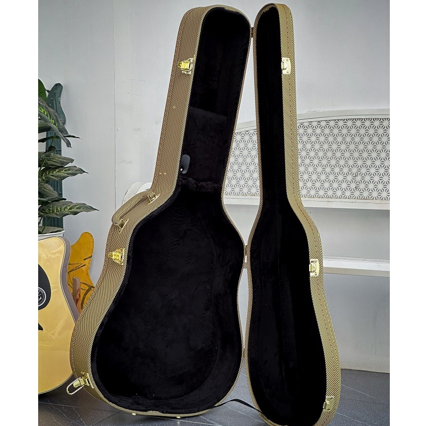 เคสกีต้าร์โปร่ง Hard Case รุ่น AC-01YL ด้านในบุพรม-สีดำ สำหรับกีต้าร์โปร่ง 41" นิ้ว กันกระแทกอย่างดี