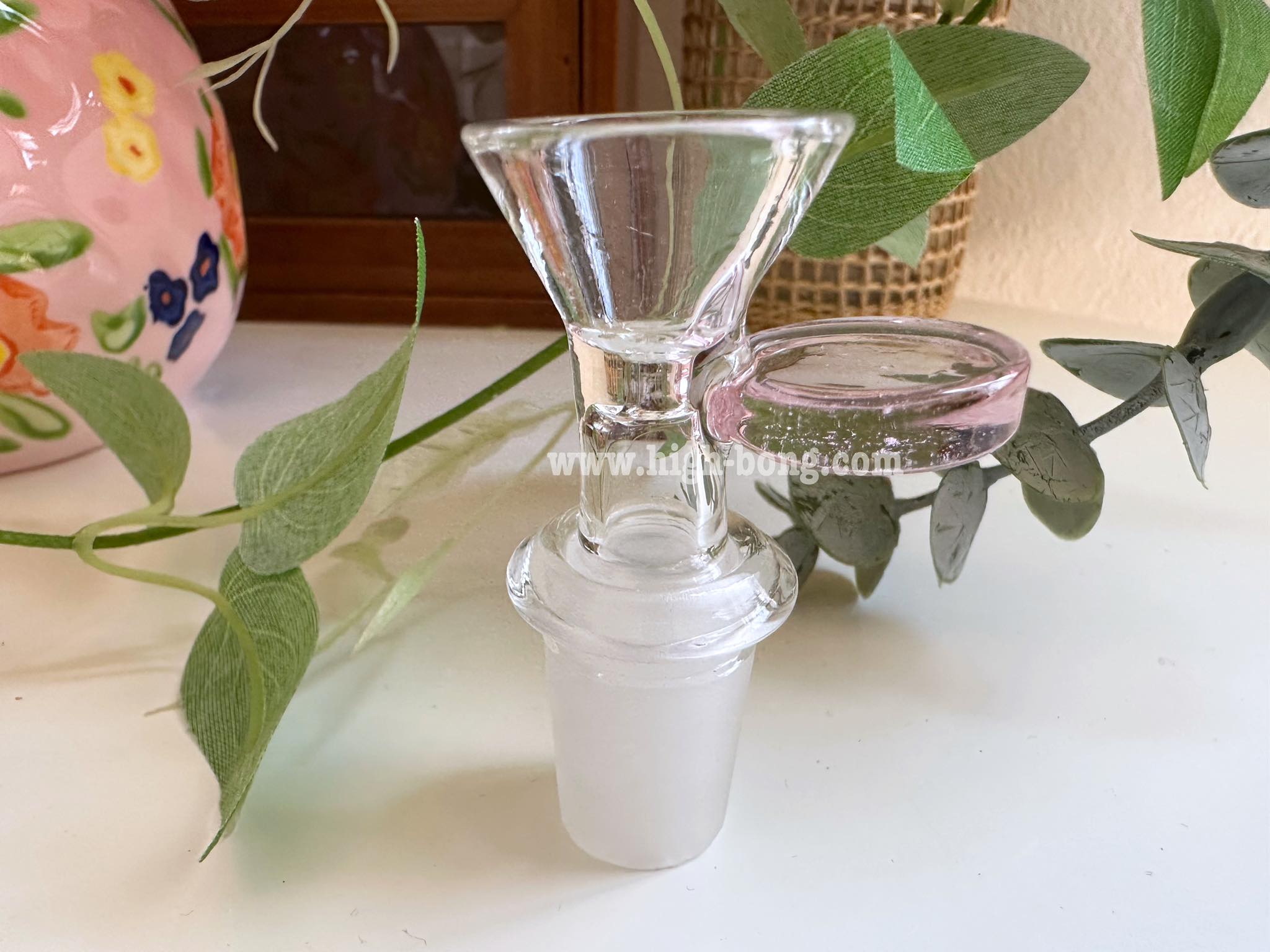 คัพแก้วทรง V ด้ามจับสี (14.5mm)