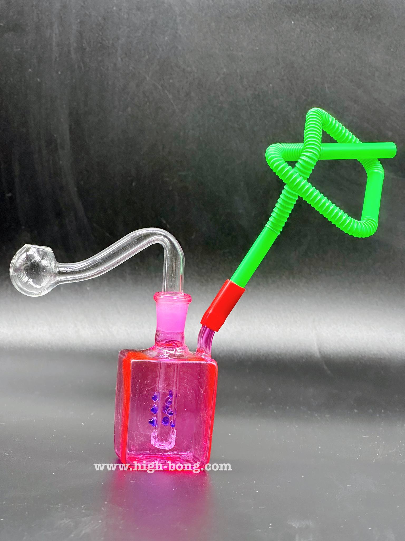 Colorful Glass Bong (6 cm.)(Pink)