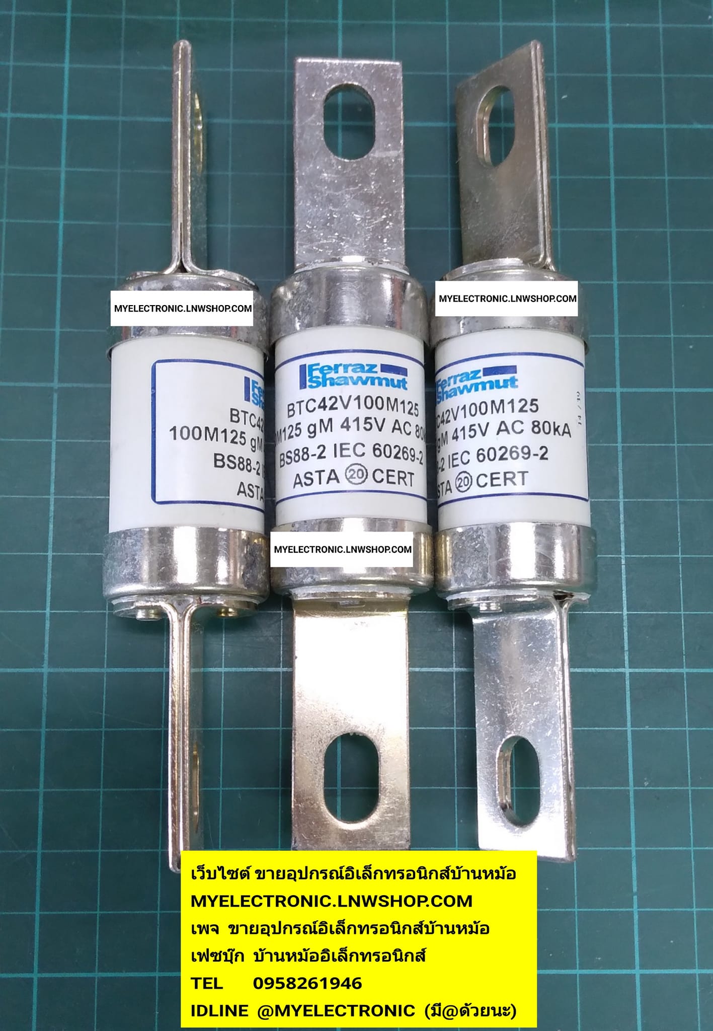ขาย BTC42V100M125 ฟิวส์ FUSE ยี่ห้อ FERRAZ / MERSEN ของแท้ ราคา ตัวละ . . . . หน่วย บาท
