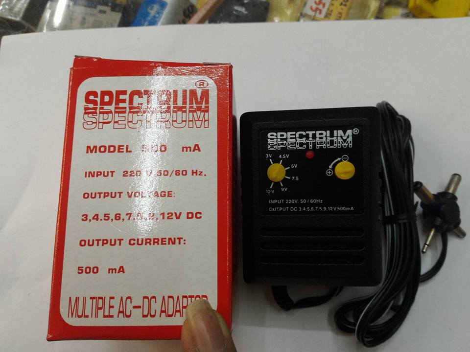 ADAPTERอะแดปเตอร์ปรับไฟ3V,4.5V,6V,7.5V,9V,12VDC 500MA 0.5ASPECTRUM500MA