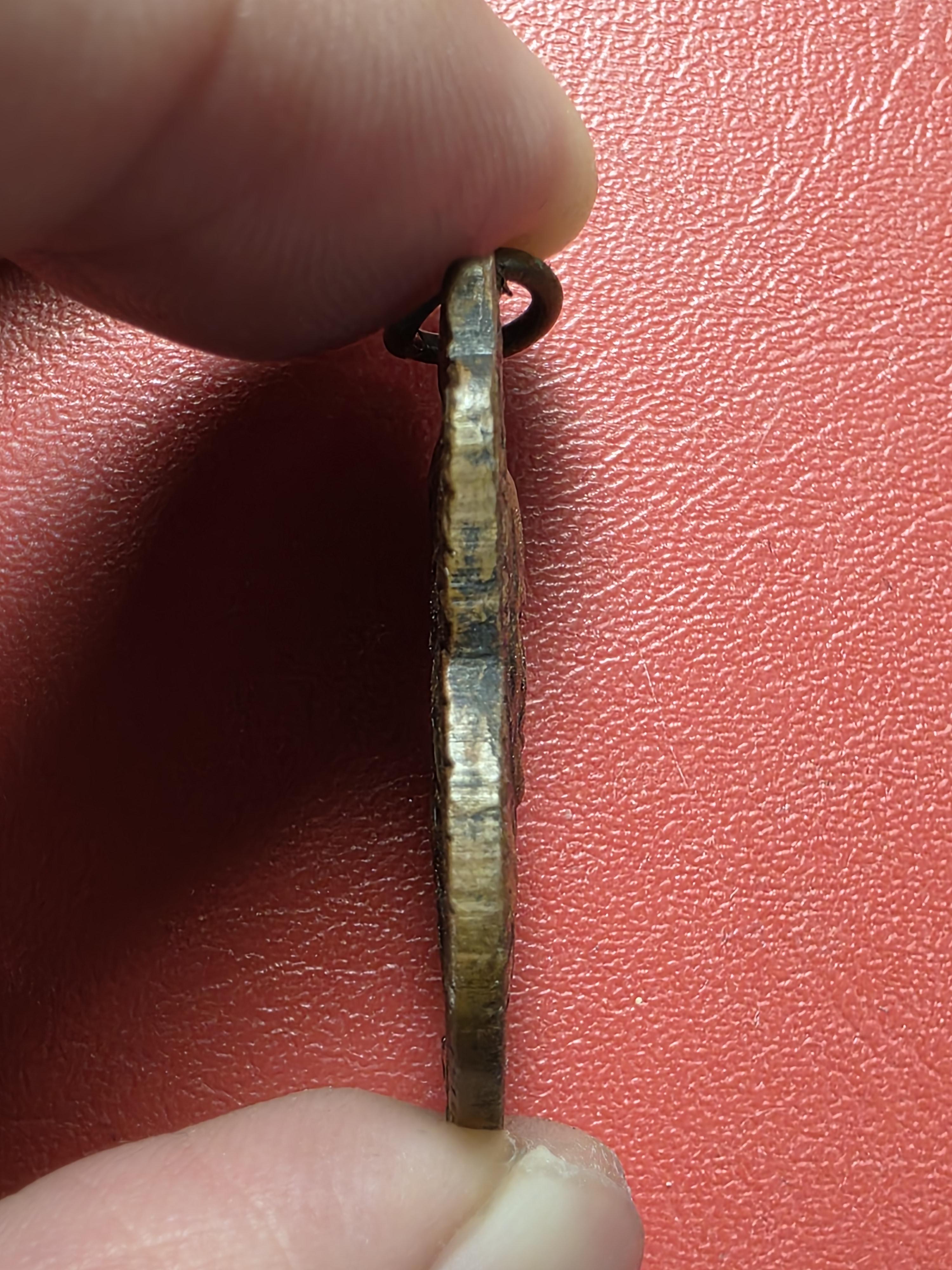 พระครูหัน วัดสระตะโก หลังหลวงพ่อขัน บล๊อกวงเดือน ส หางสั้นนิยม เนื้อทองแดง(องค์ที่1)