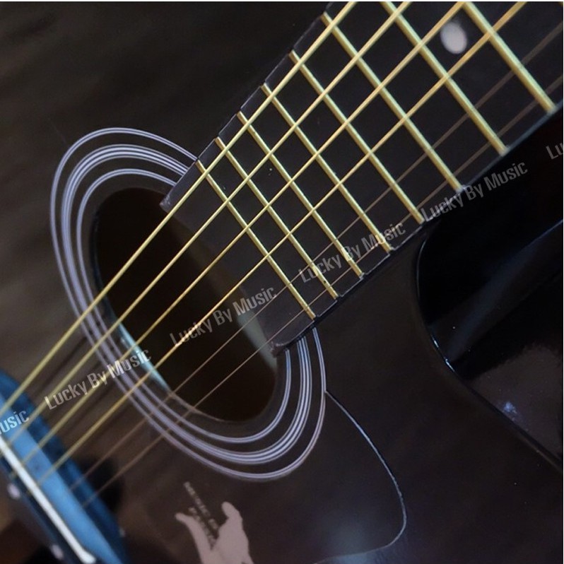 กีต้าร์โปร่ง Martin Lee 38" สีดำ**มีเหล็กดามคอ** ลูกบิดโครเมียมแถมฟรี ปิ๊ก ที่เก็บปิ๊ก และใบคอร์ด เก็บเงินปลายทางได้