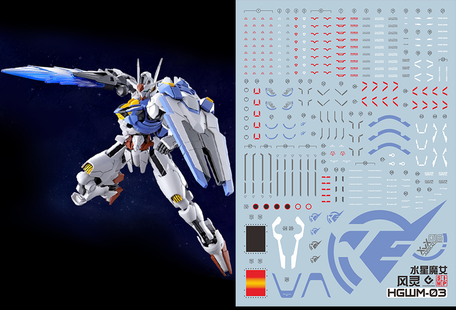 181 Water Decal HG1/144 Gundam Aerial ยี่ห้อ S.I.M.P. Model Decal