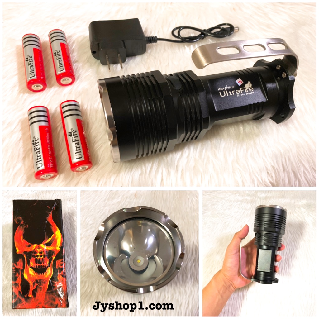 ไฟฉาย ไฟฉายชาร์จไฟ Ultrafire SL-301 38000W