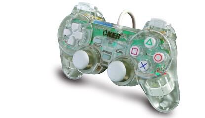 จอยเกมส์ joystick PS2 oker ใสขาว