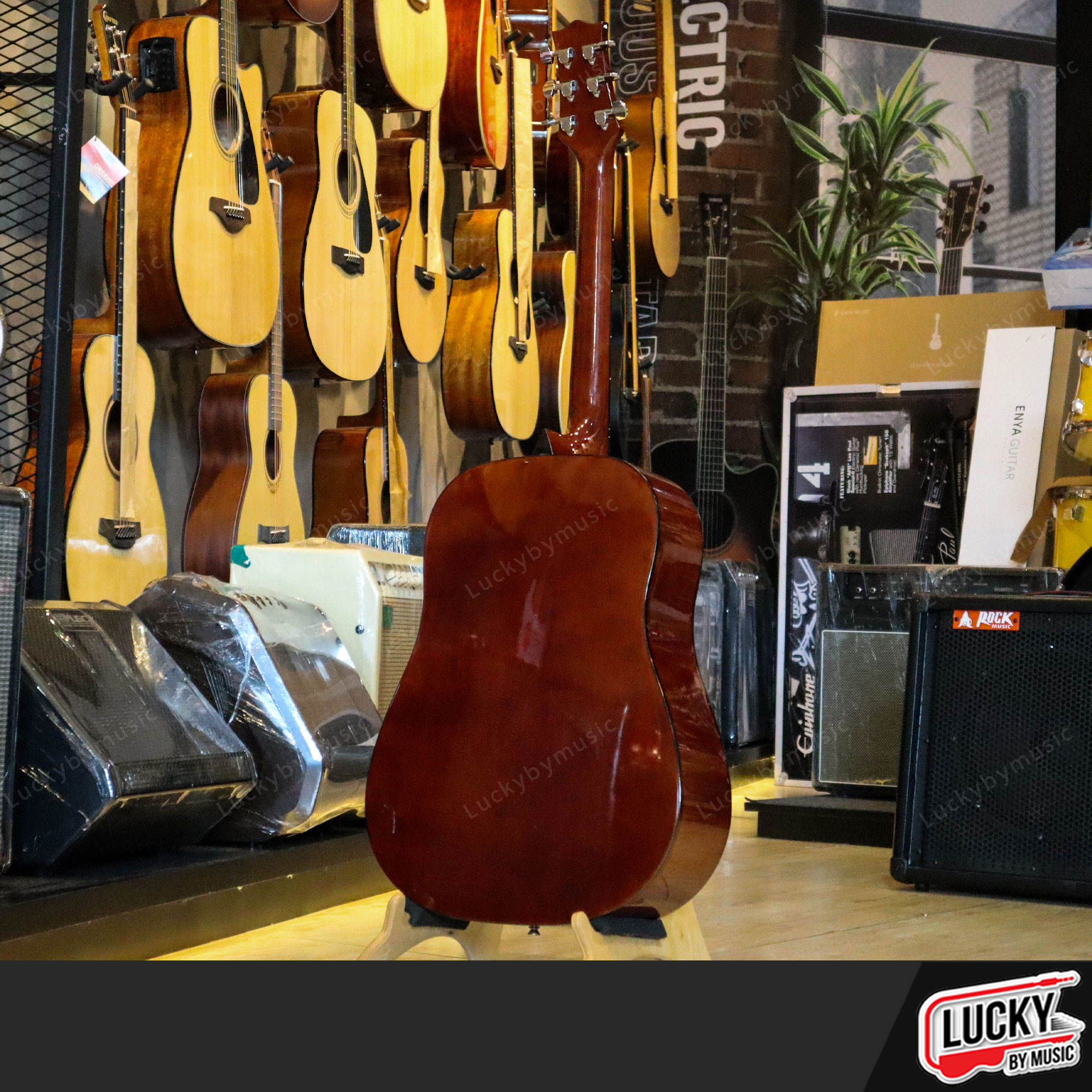 กีตาร์โปร่ง Faster รุ่น FWF-380N ขนาด41นิ้ว ทรงเต็ม ไม้หน้าสปรู๊ช กีต้าร์โปร่ง ฟรี ปิ๊ก2อัน ประแจ คู่มือ