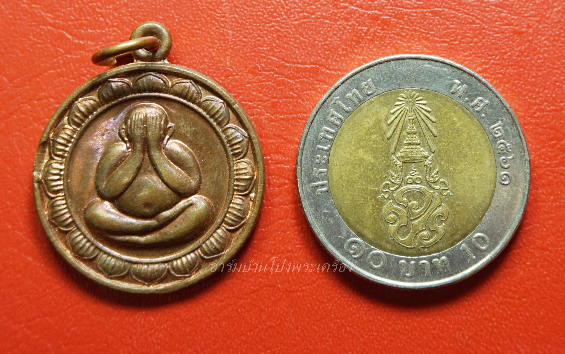 พระปิดตา หลวงพ่อมัก วัดเขาเล็กรางสะเดา จ.กาญจนบุรี เนื้อทองแดงผิวไฟ(องค์ทที่1)