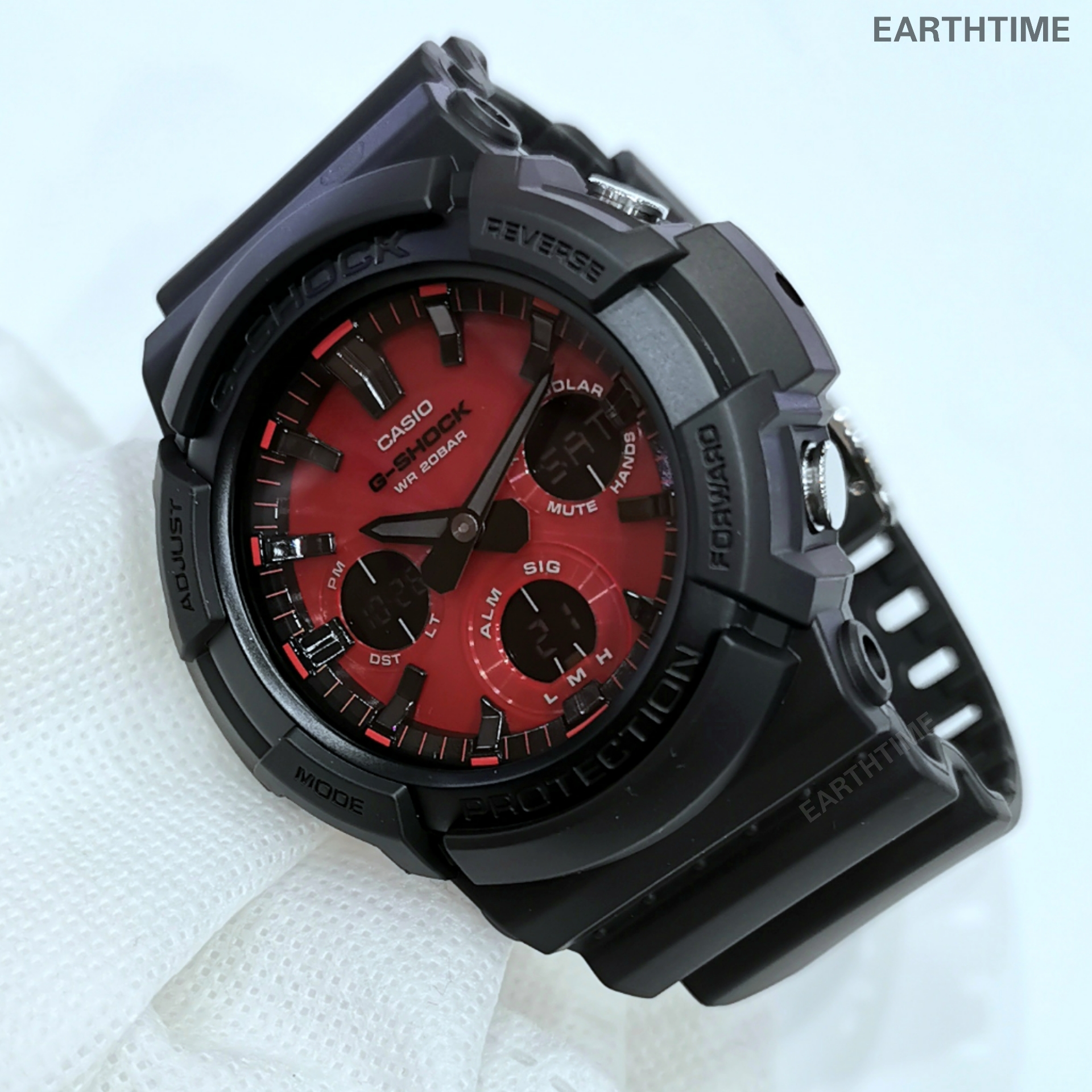 G-Shock Tough Solar Black and Red Series ของใหม่แท้100% รุ่น GAS-100AR-1ADR