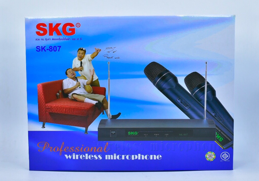 ไมโครโฟน ไมค์ลอยคู่ ไร้สาย SKG รุ่น SK-807