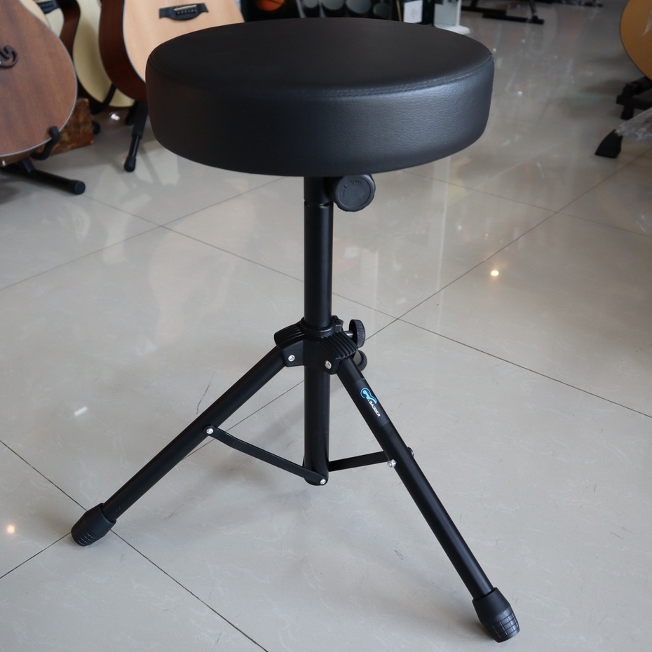 เก้าอี้กลอง BADGER เบาะทรงกลม ขาเคลือบสีดำ พร้อม ไม้กลอง 1 คู่