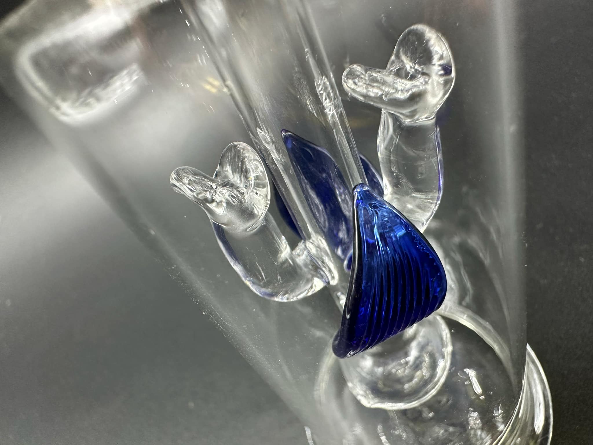 Glass Bong Double Crab Craw (Blue)