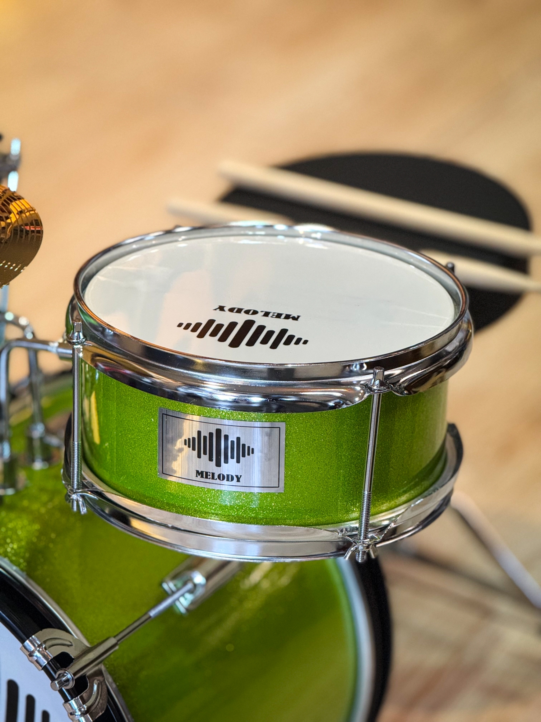 กลองชุดเด็ก MELODT SET 3 ใบ สีเขียว ครบชุด (สำหรับเด็ก1-10 ปี)