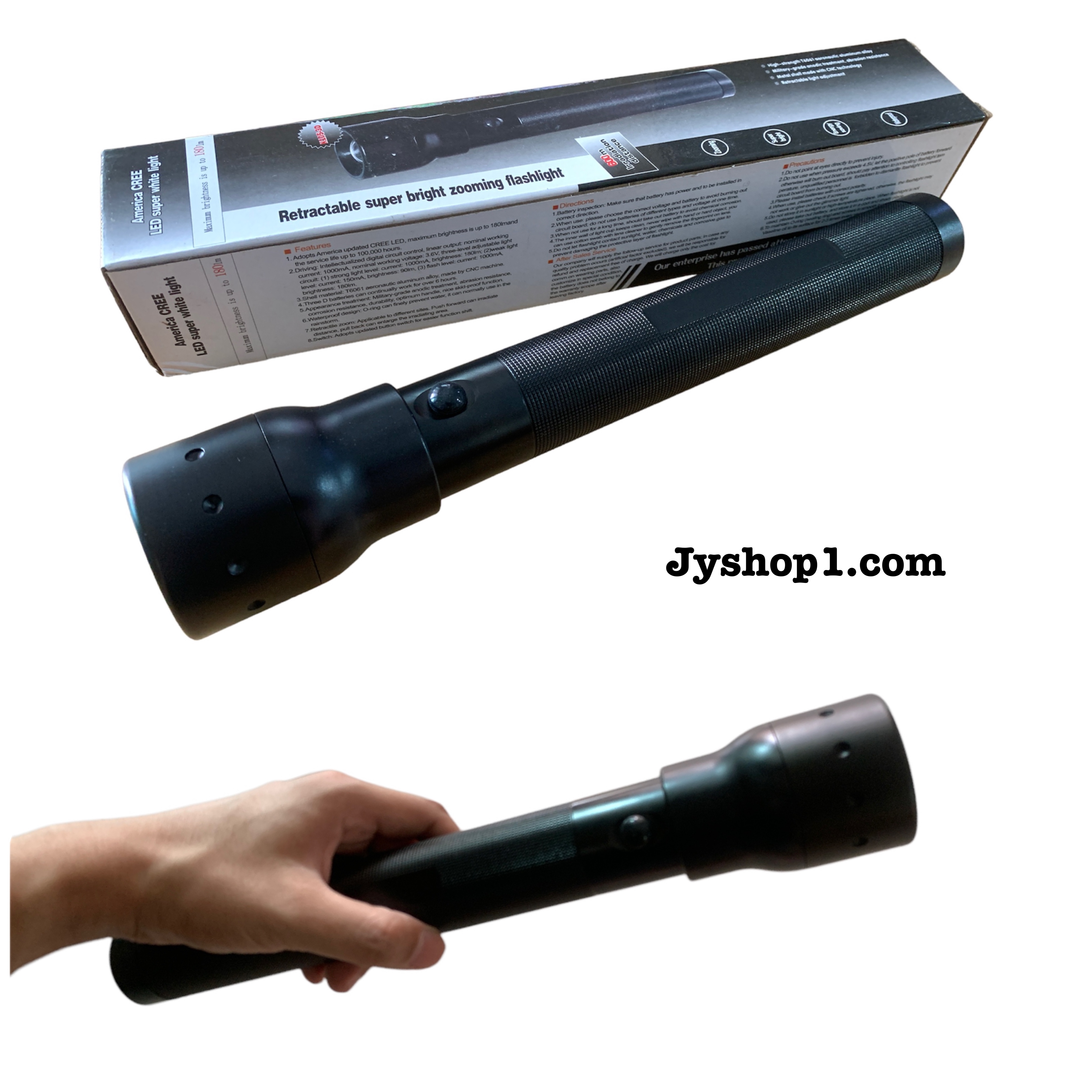 ไฟฉาย ไฟฉายซูม 3 ท่อน Ultafire K105-3D 180 Lumens พร้อมส่ง ราคาถูก