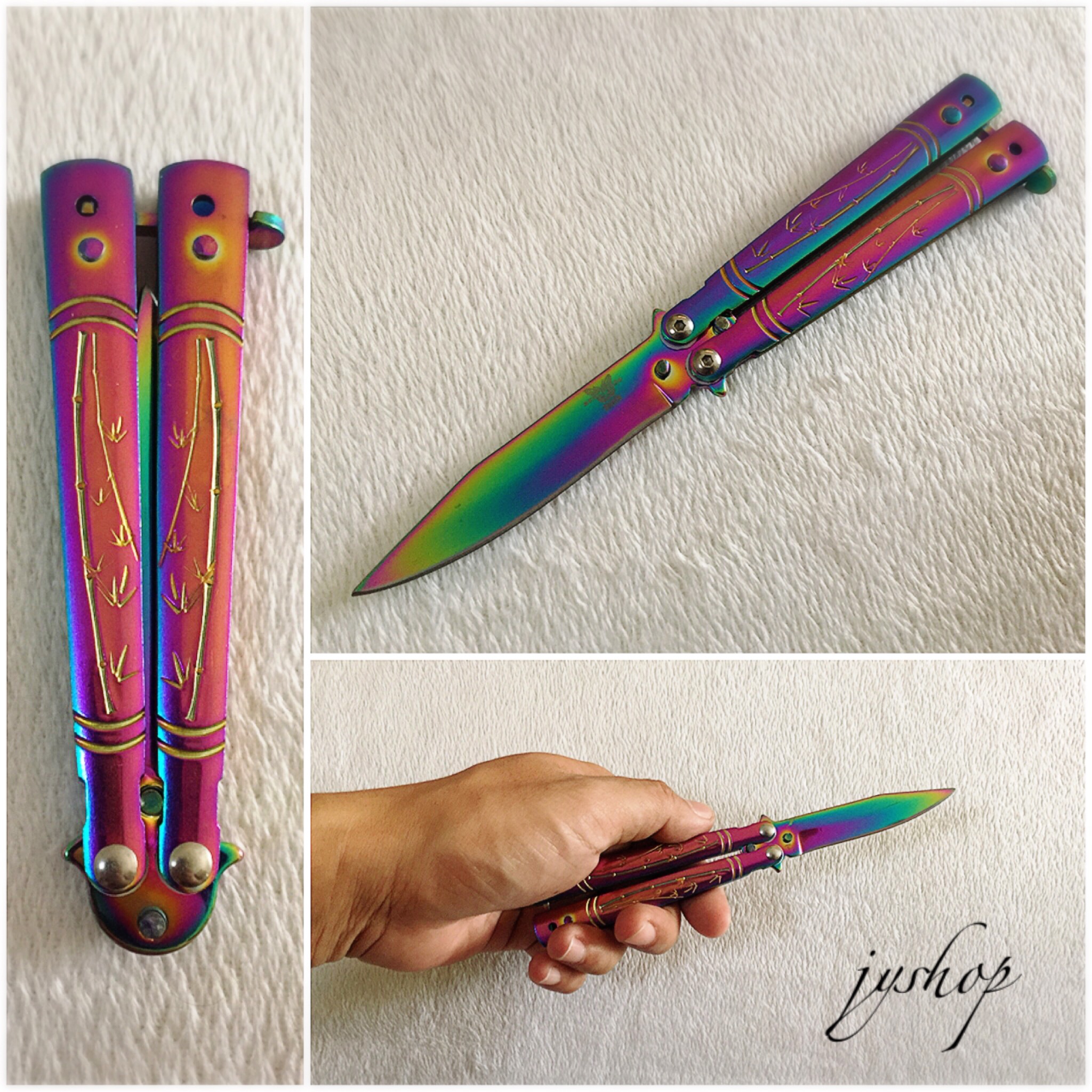 มีดบาลีซองสีรุ้งลายไผ่ Benchmade B802B