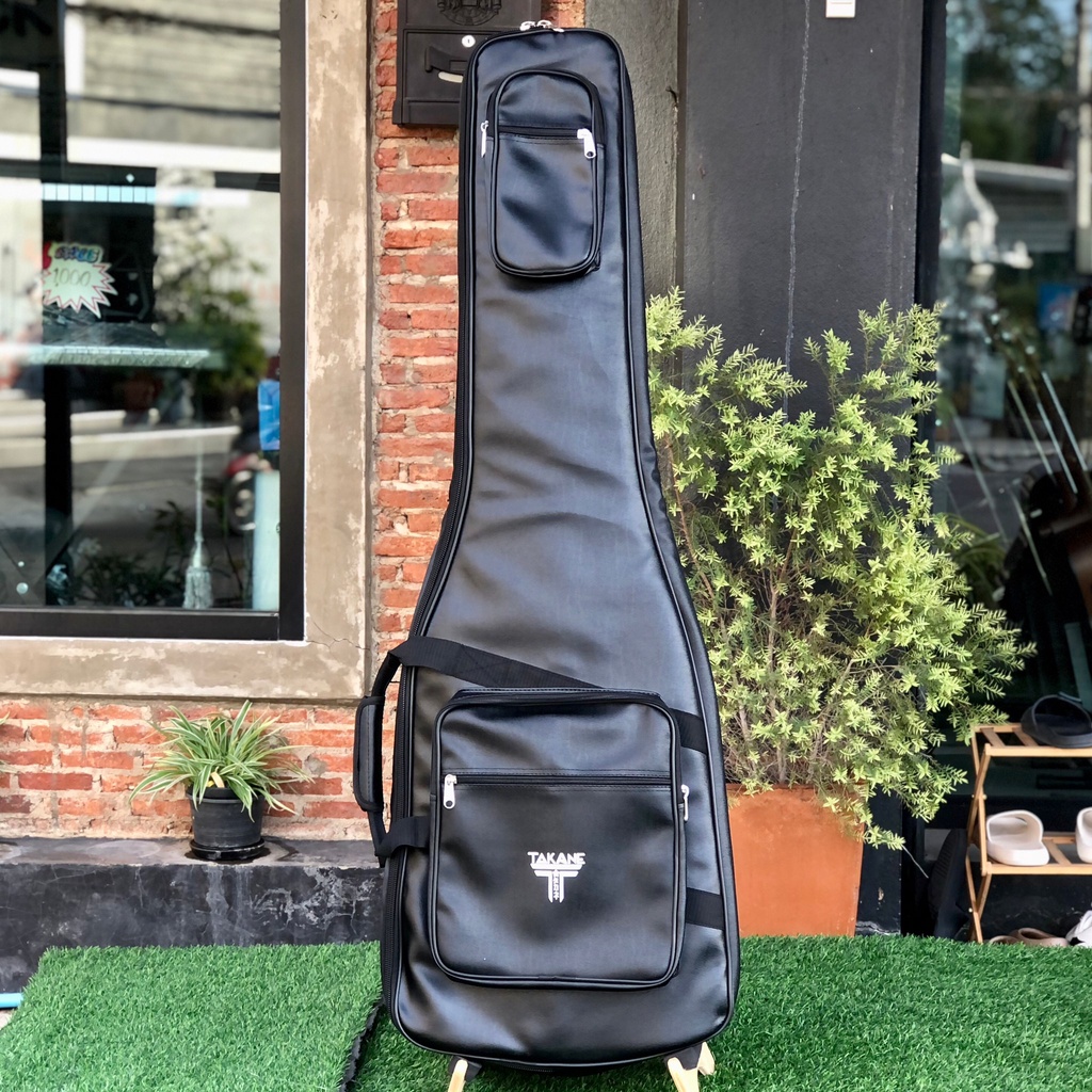 TAKANE ซอฟเคสเบส บุฟองน้ำหนา กระเป๋าเบส เป็นหนัง กันน้ำได้ มีหูหิ้ว/สายสะพาย กระเป๋ากีตาร์เบส
