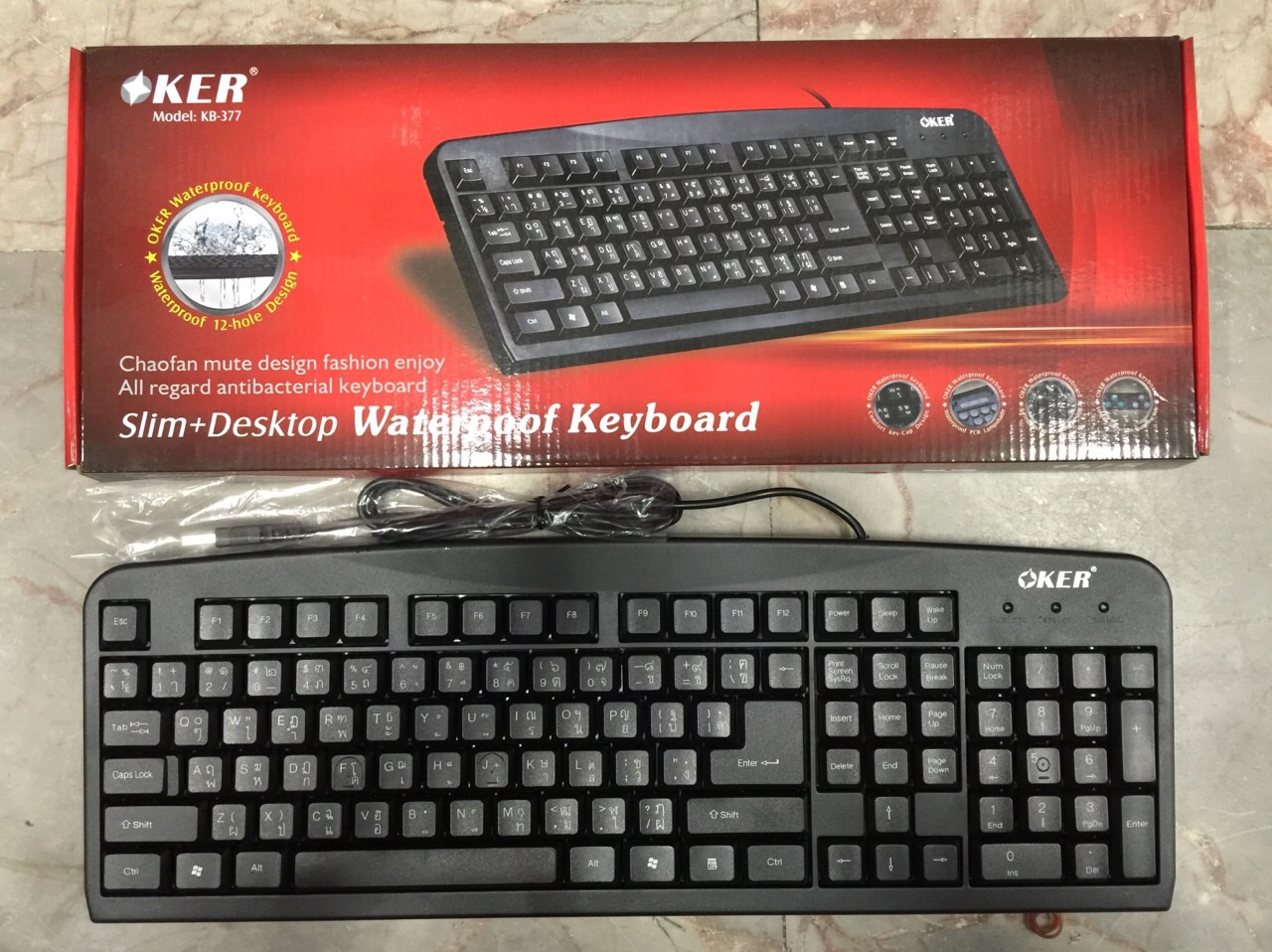 คีย์บอร์ด keyboard oker KB-377
