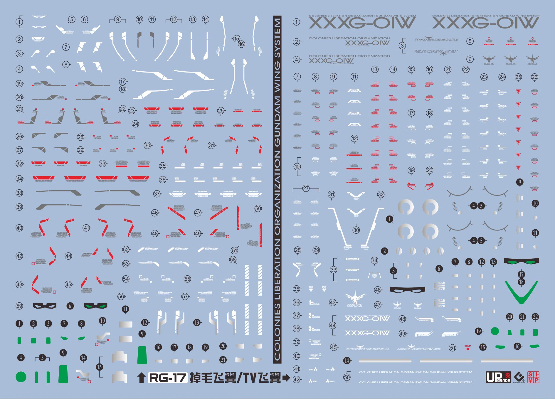 109 Water Decal RG1/144 Gundam Wing Zero & Wing TV ยี่ห่อ S.I.M.P. Model Decal