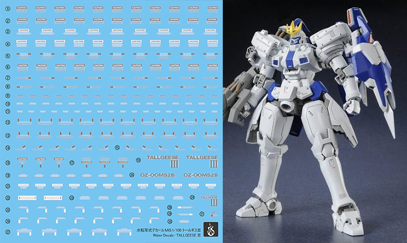 Water Decal 045 MG1/100 Tallgeese III ยี่ห่อ Ghost-Decal (สินค้าเหลือ 1 แผ่น กรุณารอทางร้านแจ้งกลับนะครับ )