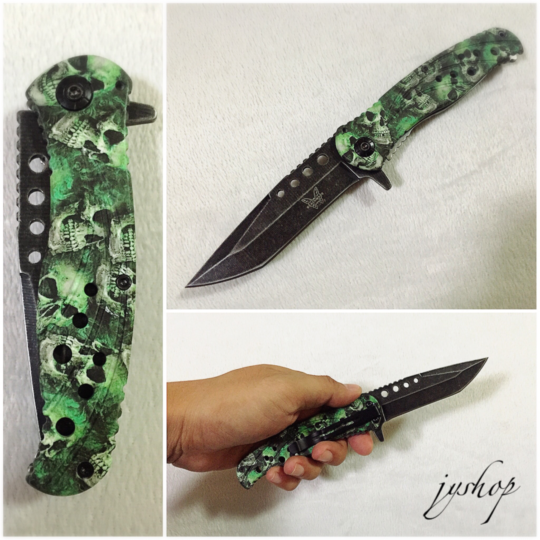 มีดพับ Benchmade ด้ามกะโหลกเขียว