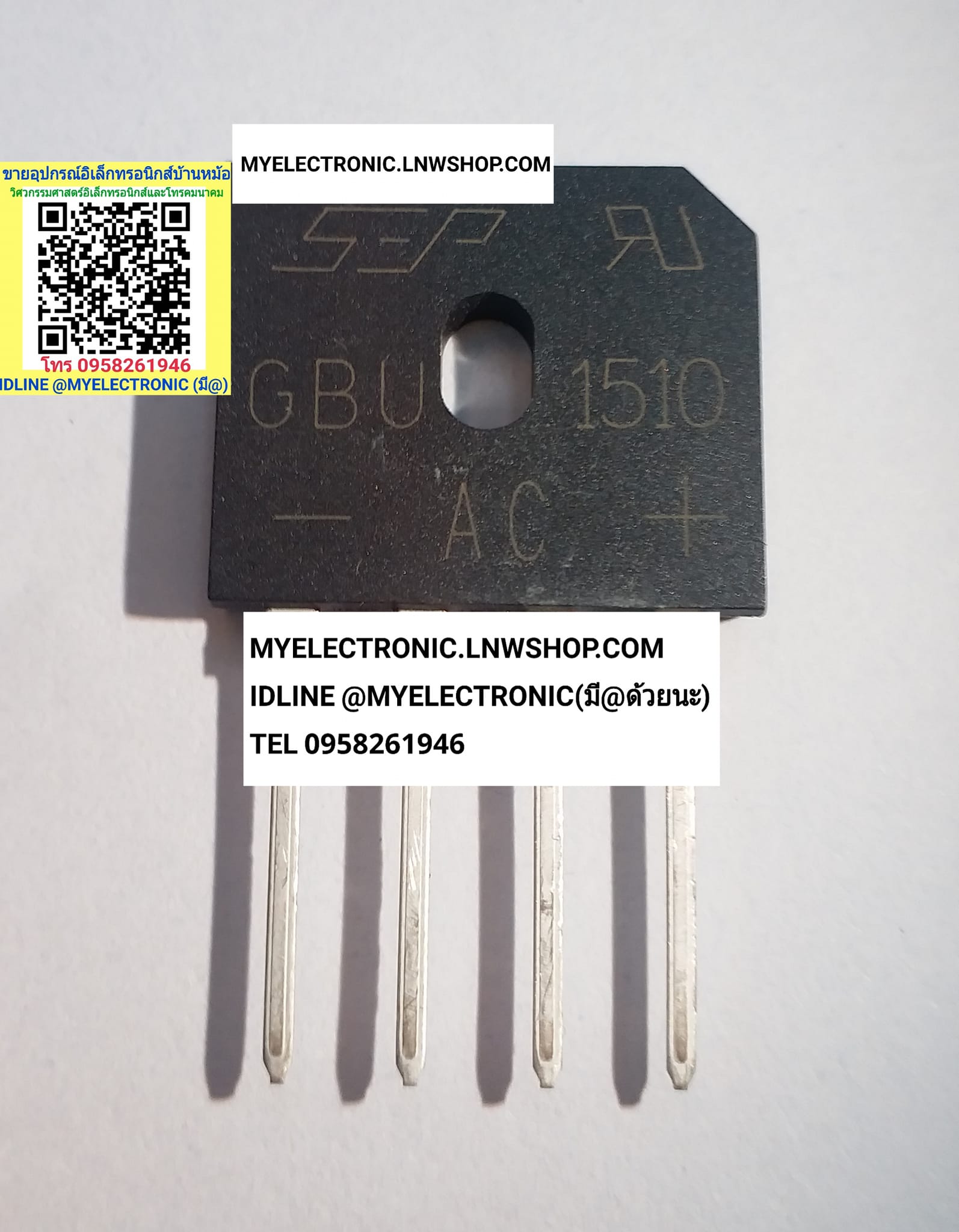ขาย GBU1510 ตัวถัง 4ขา ไดโอดบริดจ์ 14A1000V DIODE BRIDGE ยี่ห้อ SEP ราคา ตัวละ . . . . หน่วย บาท #DIODEBRIDGE #BRIDGE #DIODE #GBU1510