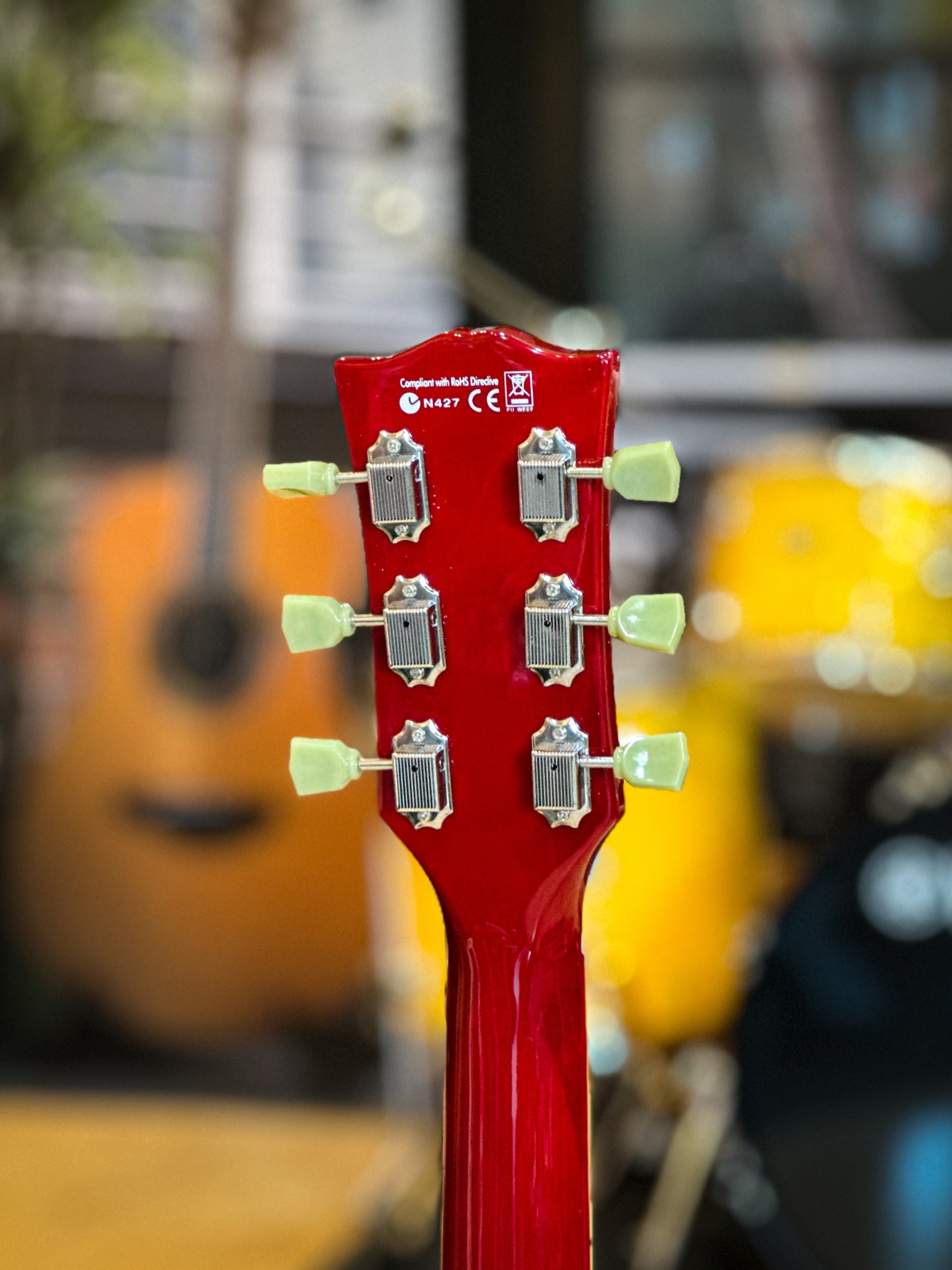 กีต้าร์ไฟฟ้า Siam Music ทรง SG ปิ๊กอัพ HH สีแดง กีตาร์ไฟฟ้า ฟรี กระเป๋า ปิ๊ก 2 ชิ้น ที่เก็บปิ๊ก