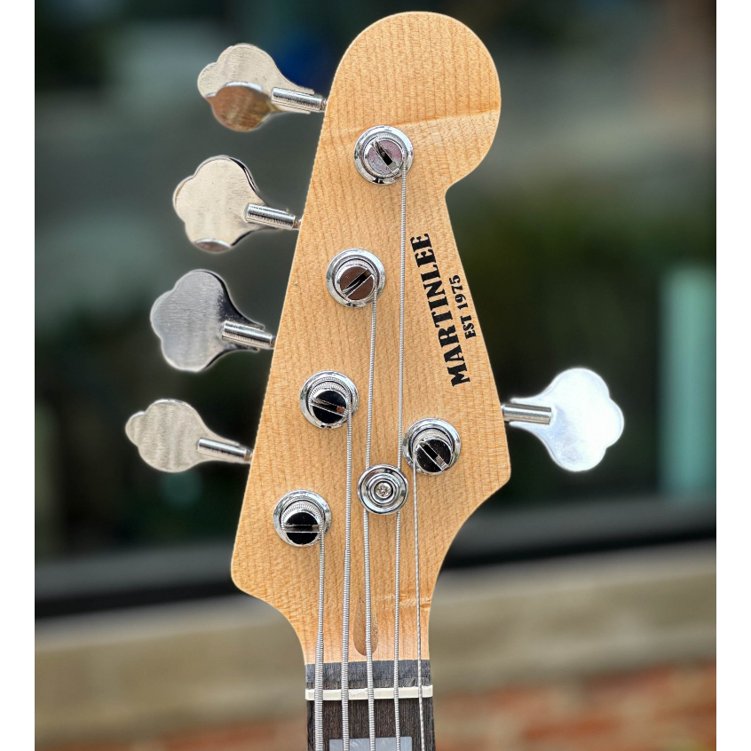 Martinlee เบสไฟฟ้า JB98R-5 สีไม้อ่อน จำนวน 5 สาย ทรง Jazz Bass งานไม้เคลือบเงา คอไม้เมเปิ้ล ✅แถมกระเป๋า