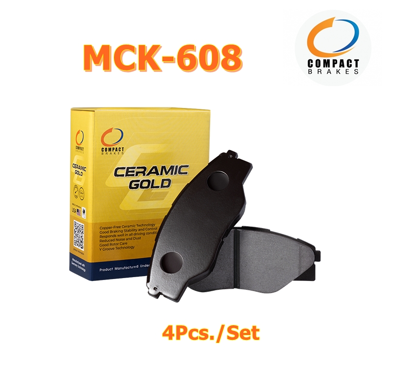 ผ้าเบรคคู่หน้า MITSUBISHI MIRAGE, ATTRAGE 1.2 ปี 2012-2023 (มิราจ และ แอททราจ ทุกรุ่น) MCK-608