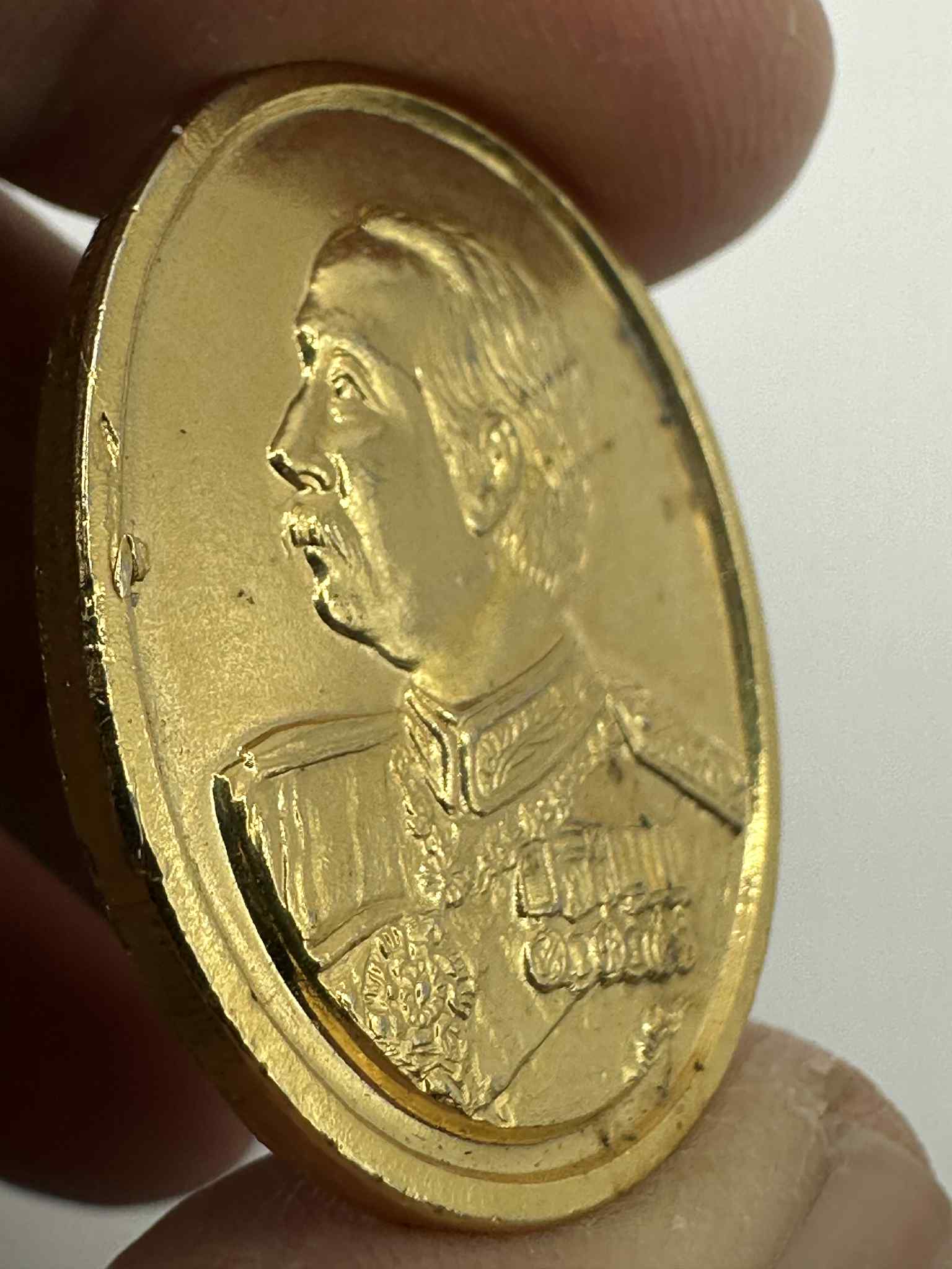 25.เหรียญเนื้อทองแดงกะไหล่ รัชกาลที่ 5 หลังพระปรมาภิไธยย่อ จปร วัดเทพศิรินทราวาส จ.กรุงเทพฯ ปี 2423