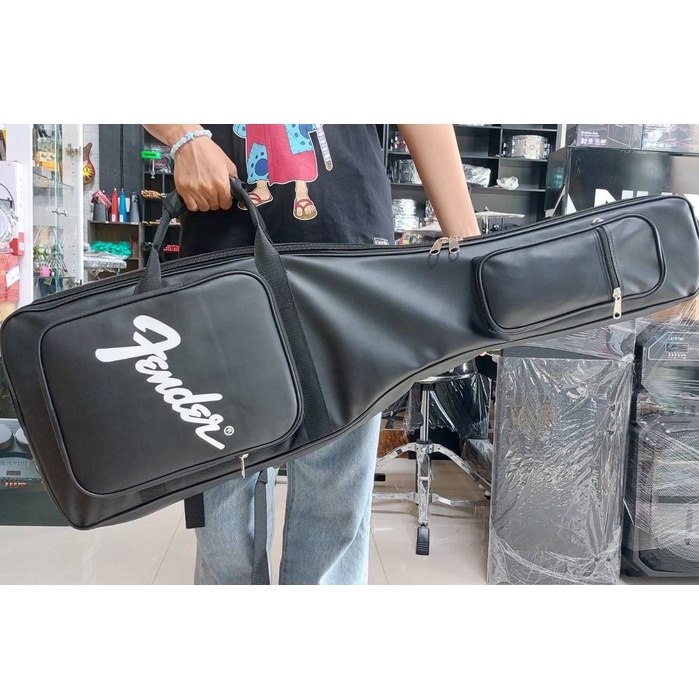Fender กระเป๋ากีต้าร์ไฟฟ้า / เบสไฟฟ้า แบบหนัง บุฟองน้ำหนา12มิล กันน้ำได้ ป้องกันการกระแทก