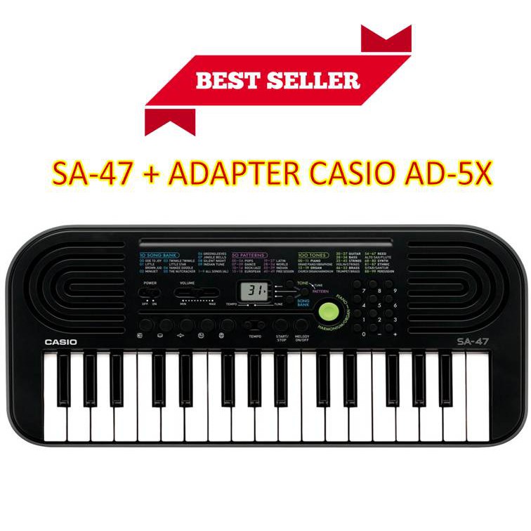 CASIO คีย์บอร์ด รุ่น SA-47 พร้อมกระเป๋า + ADAPTER CASIO AD-5X