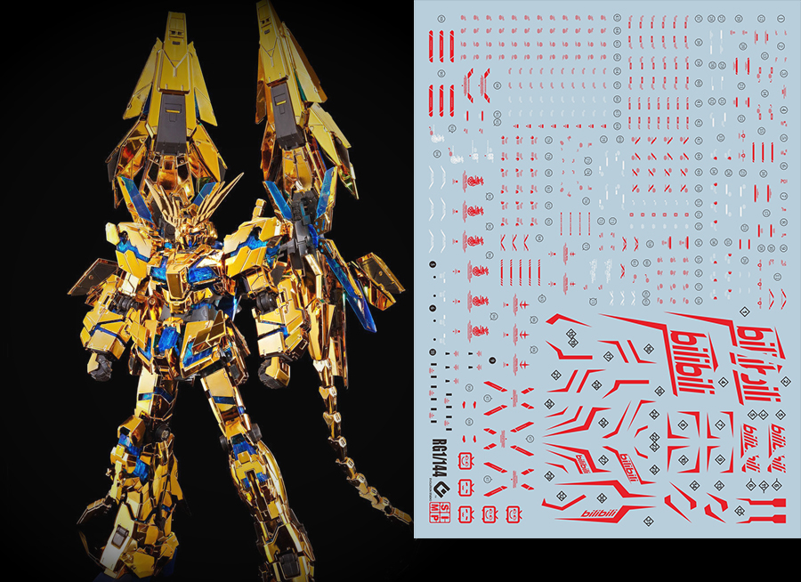 043 Water Decal RG1/144 Unicorn03 Phenex - Narrative ver สีแดง ยี่ห่อ S.I.M.P. Model Decal