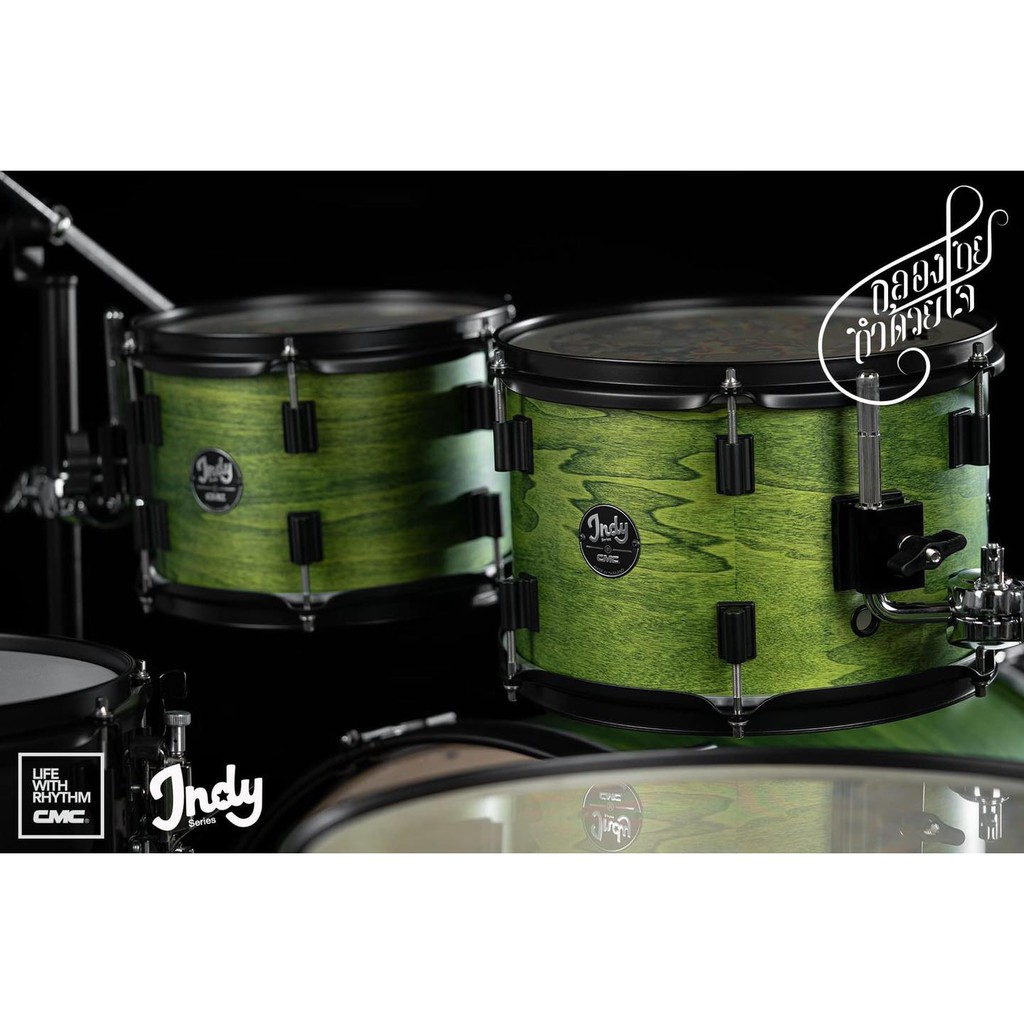 กลองชุด CMC Indy Series 2020 ไม้ Poplar สีเขียว ( Forrest Green ) OPTION 2 พร้อมชุด Hardware ฉาบ AA