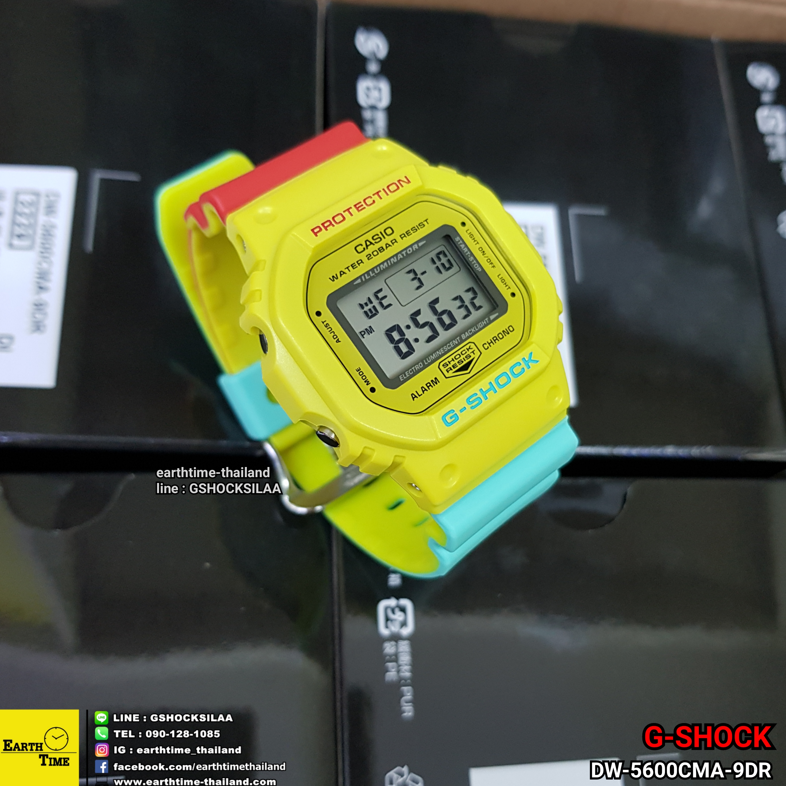 G-Shock Breezy Rasta Color Series ของใหม่แท้100% รับประกัน 1 ปี DW-5600CMA-9DR