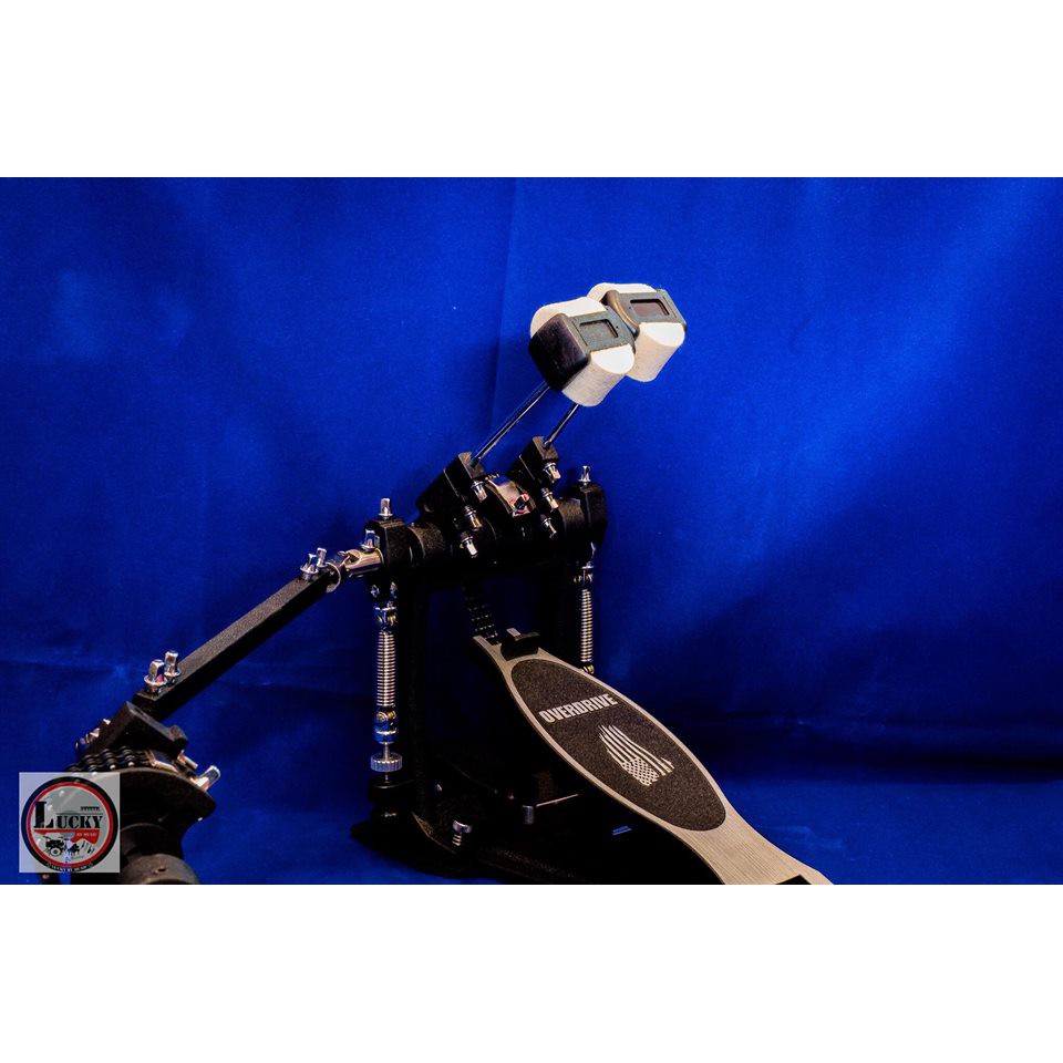 กลองชุดใหญ่ ยี่ห้อ OVERDRIVE สีเทาเลเซอร์ ขอบโครเมียมครบชุดพร้อมฉาบและไฮแฮท แถมฟรี กระเดื่องคู่ 1 คู่