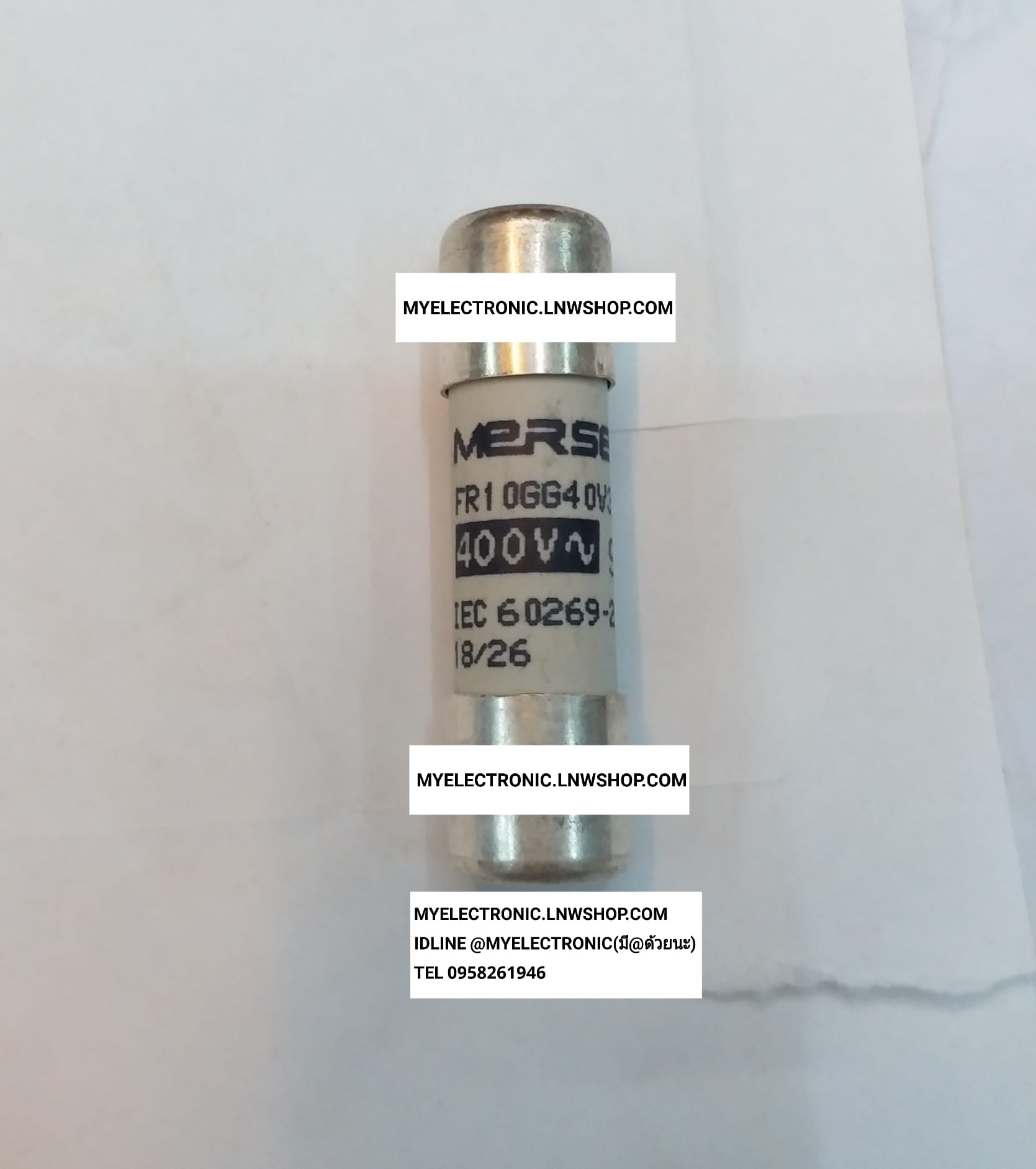 ขาย ฟิวส์32A400V , ฟิวส์10×38MM. ฟิวส์กระเบื้อง FUSE 32A 400V 10×38มม. ยี่ห้อ MERSEN รุ่น FR10GG40V32 ฟิวส์ 32 A 400V กระเบื้อง เซรามิค ราคาตัวละ บาท