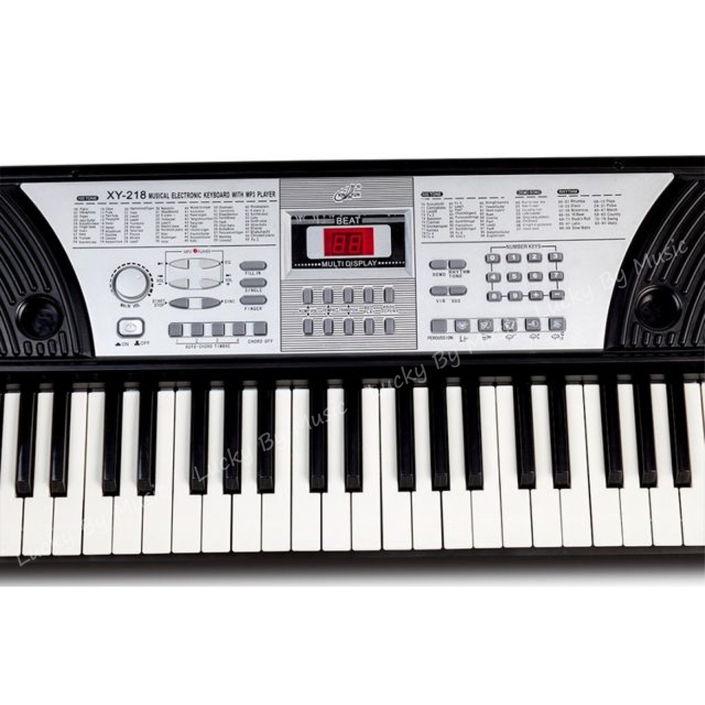 คีย์บอร์ด Keyboard XIN YUN รุ่น XY-218 มี 54 คีย์มาตรฐาน เชื่อมต่อ USB พร้อมขาตั้งคีย์บอร์ด แผ่นวางโน๊ต และอแดปเตอร์