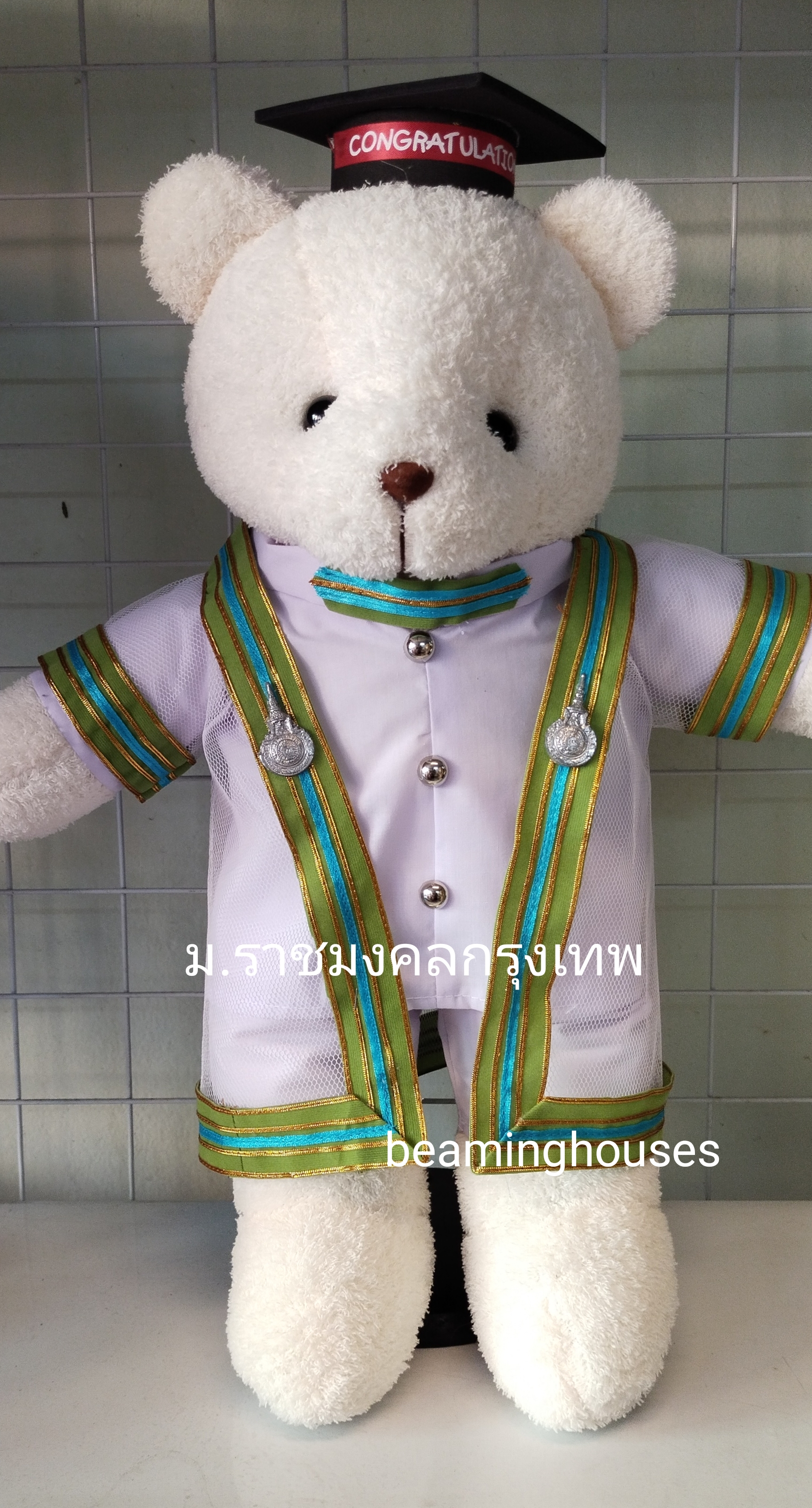 หมีรับปริญญาม.ราชมงคลกรุงเทพ สูง 45cm