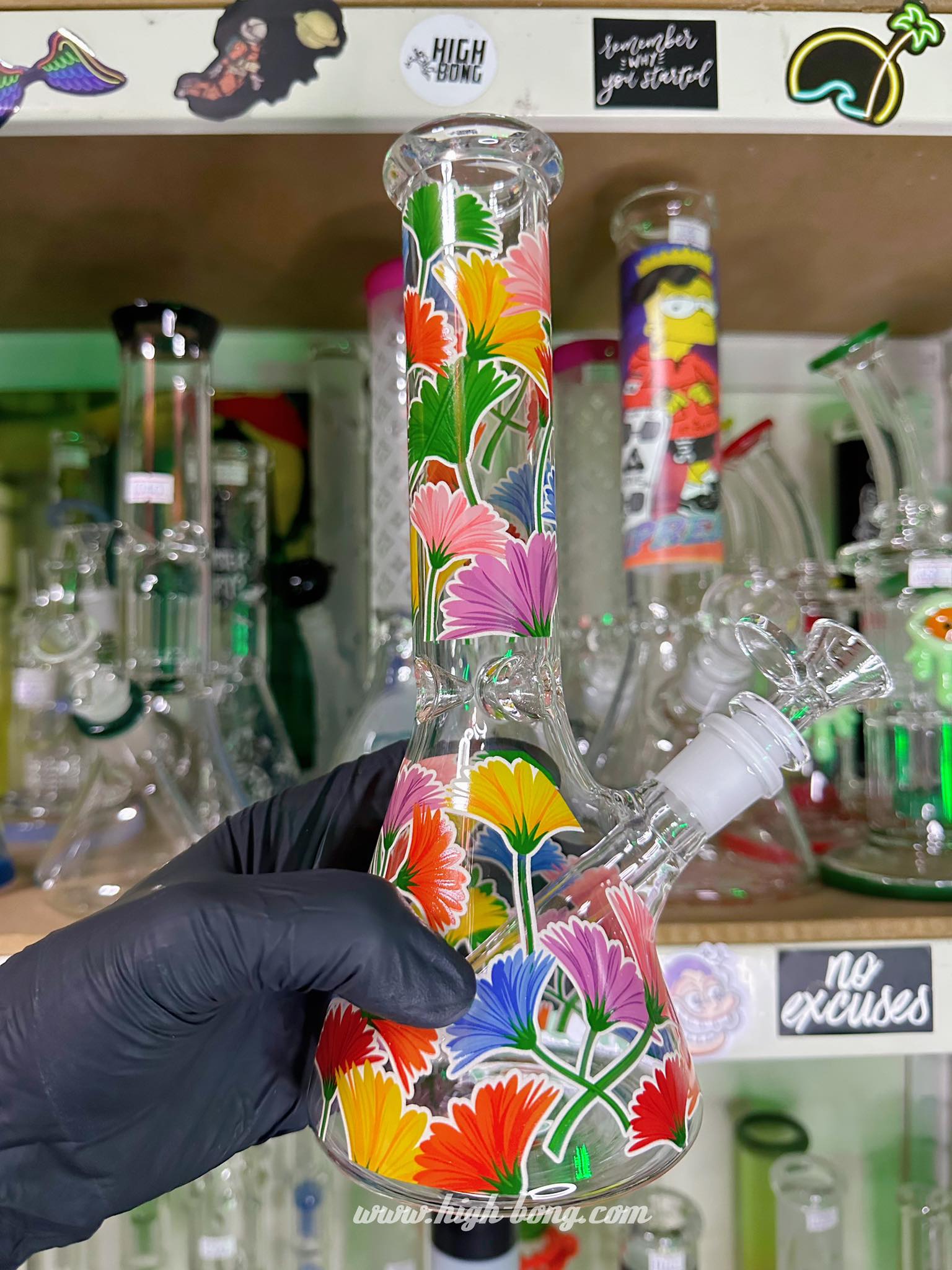Flowers Glass Bong (25cm.)