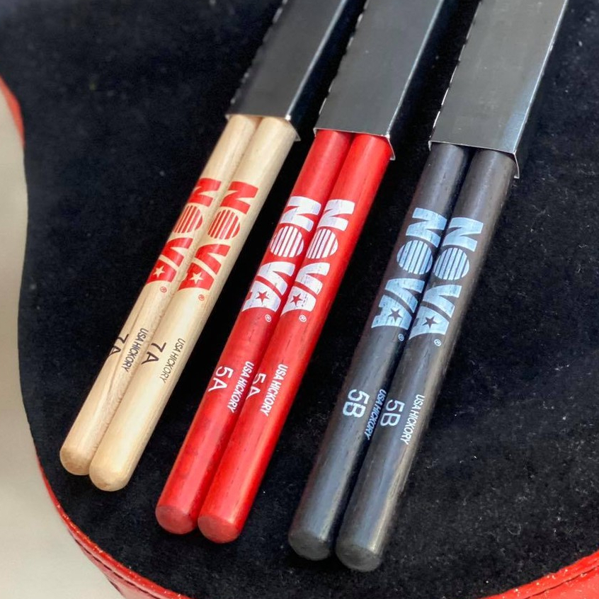 Nova ไม้กลอง Nova American Hickory ของแท้ 100% รุ่น หัวไม้ มีขนาดให้เลือก ไม้ตีกลอง น้ำหนักดี จับถนัดมือ