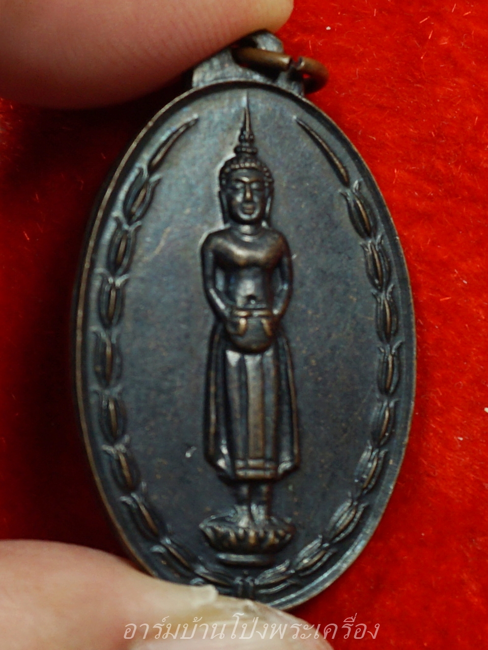 หลวงพ่อแก่นจันทร์ วัดช่องลม รุ่นแรก ปี๒๕๑๕ เนื้อทองแดงรมดำ เกศยาว(องค์ที่12)