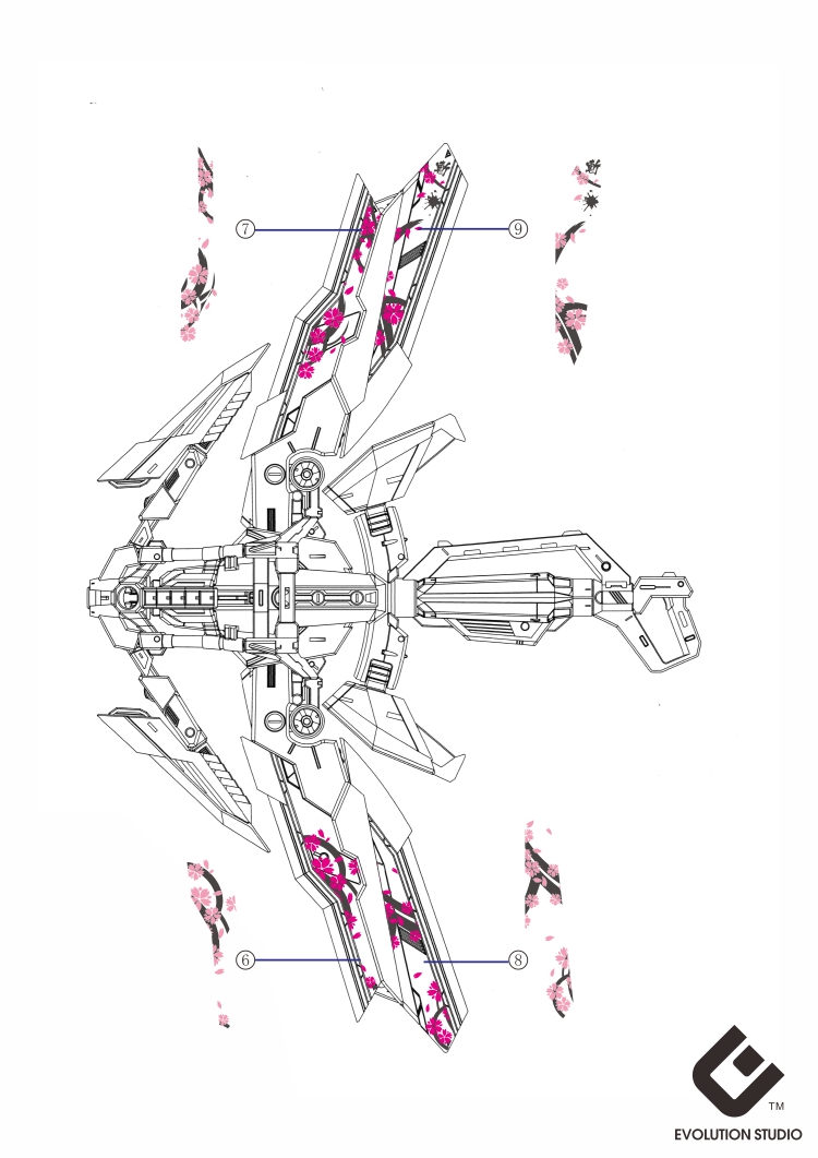 046 Water Decal MG1/100 Astray Red Frame ลายดอกซากุระ ยี่ห่อ S.I.M.P. Model Decal