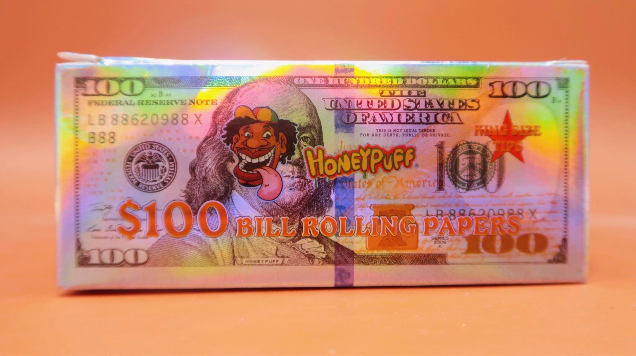 Honeypuff $100 Bill Rolling Papers (1 กล่องใหญ่)