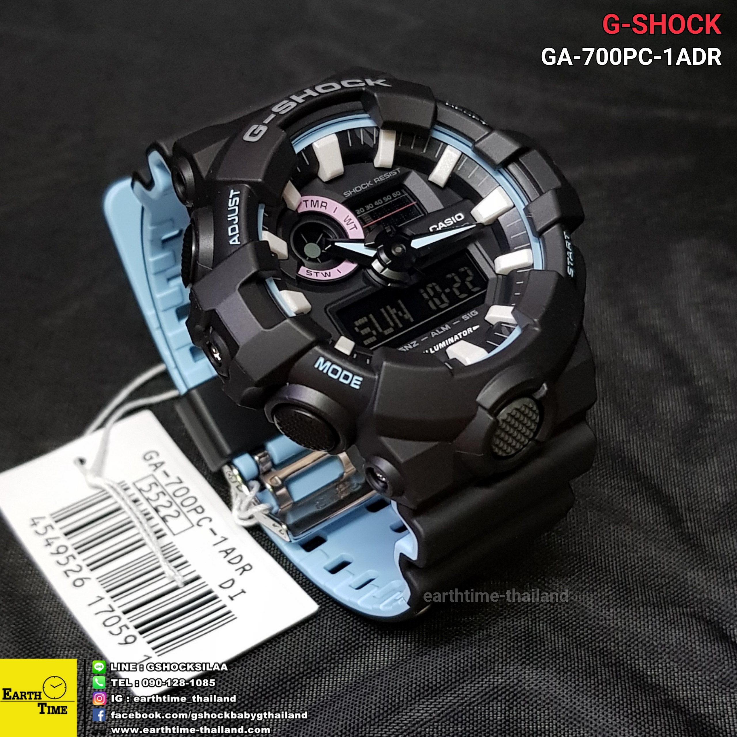 G-Shock Pearl Blue Neon Series ของใหม่แท้100% รับประกัน 1 ปี รุ่น GA-700PC-1ADR